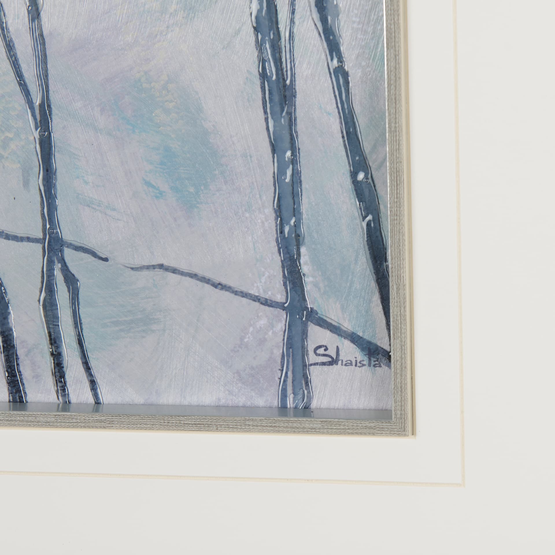 Bird Song II by Mercana Studio a Hand Embelished Textured Framed Art Print Matted under Glass — product photograph