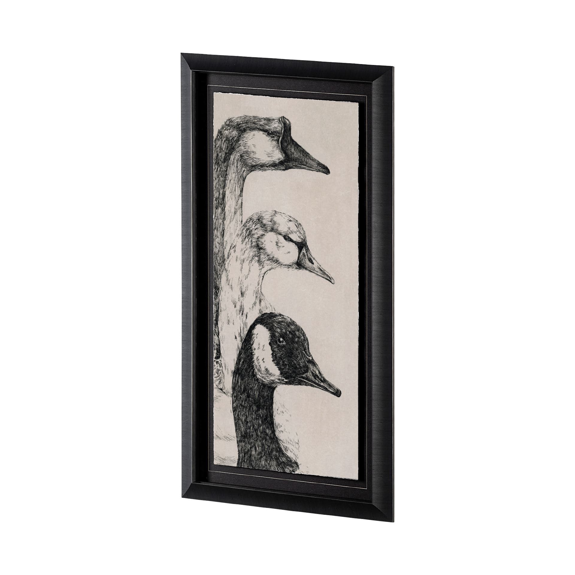 Three is a Crowd II by Mercana Studio Hand Embellished Textured Framed Art Print Matted under Glass — product photograph