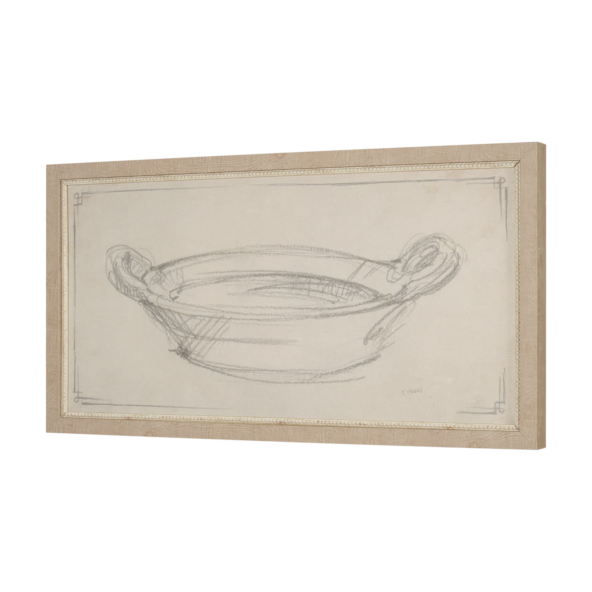 Handled Bowl Sketch by Mercana Studio a Hand Embellished Framed Art Print — product photograph