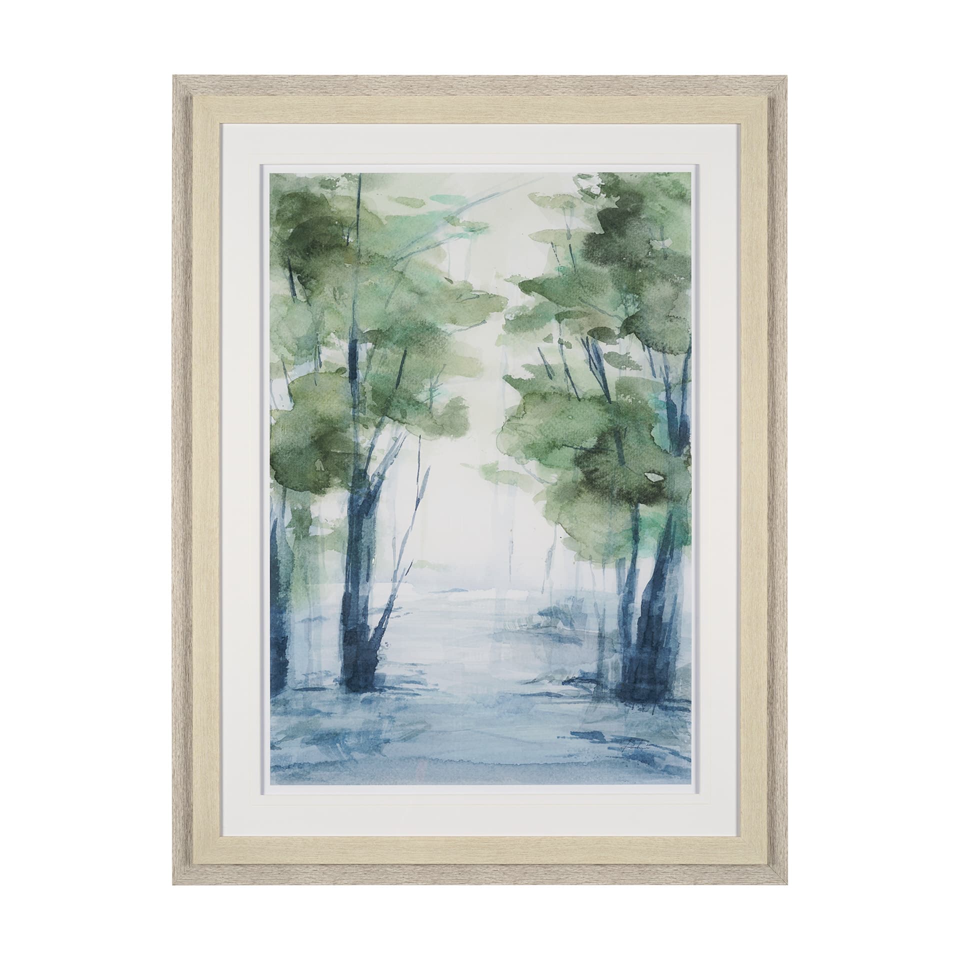 Forest Dew II by Mercana Studio a Hand Embellished Textured Framed Art Print Matted under Glass — product photograph