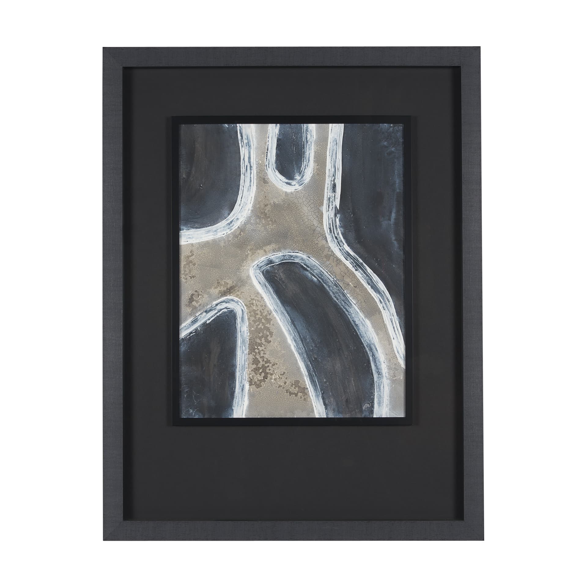 Contrasting Paths II by Studio M a handmade Original Framed 3D Textured Artwork under Glass — product photograph