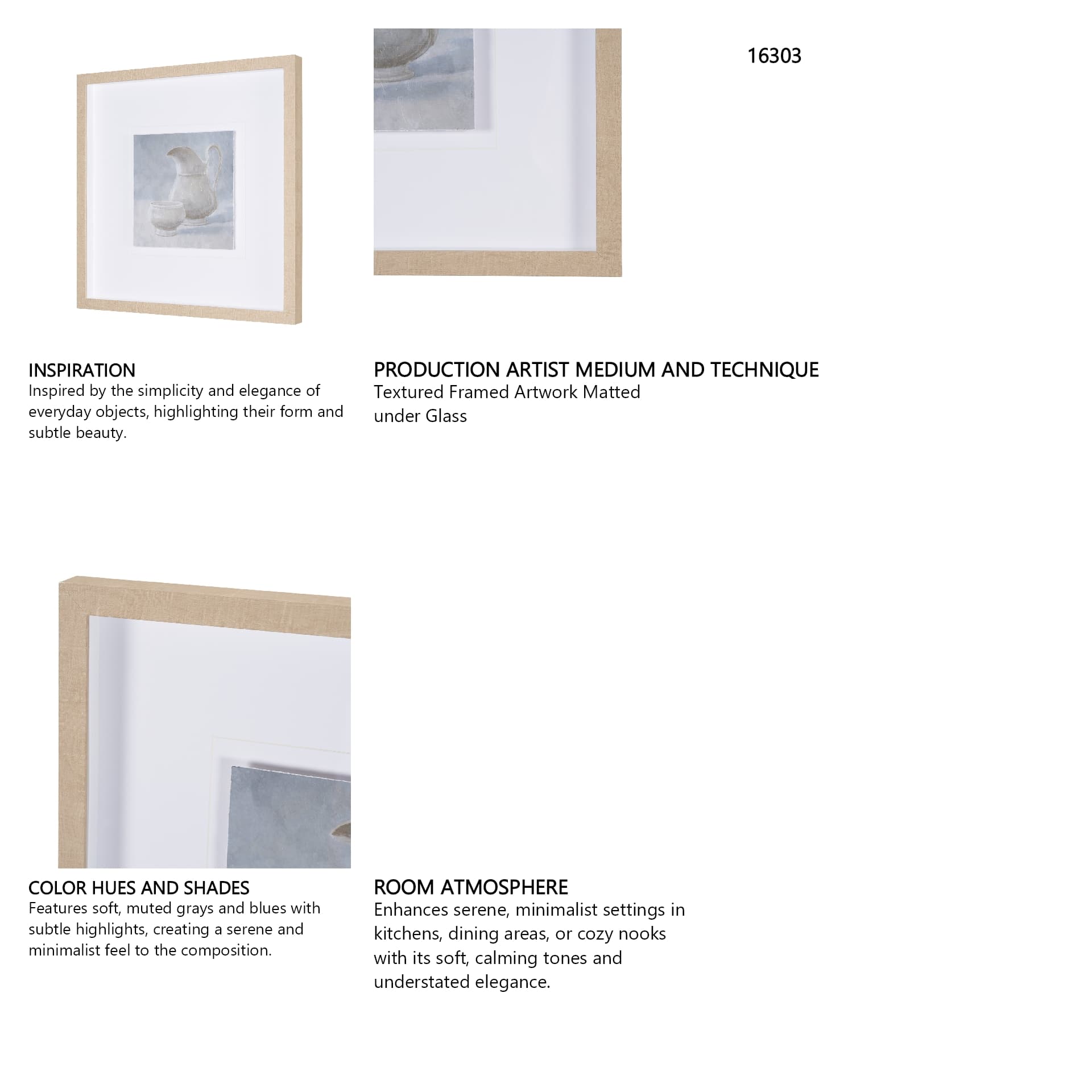 Studies in White and Ash: Study II by Mercana Studio Textured Framed Artwork Matted under Glass — product photograph