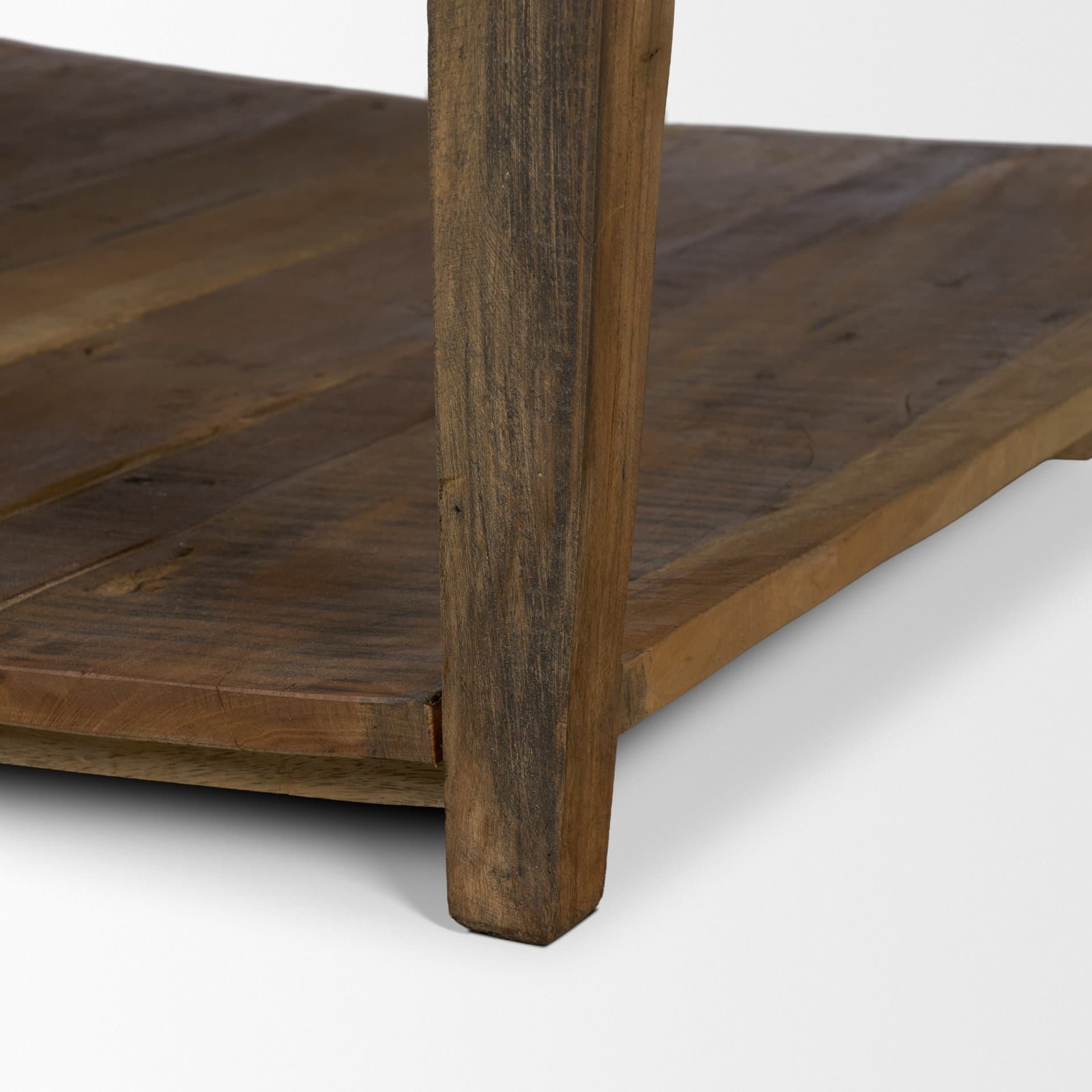 Ashwick Dark Brown Reclaimed Wood Square Coffee Table — product photograph