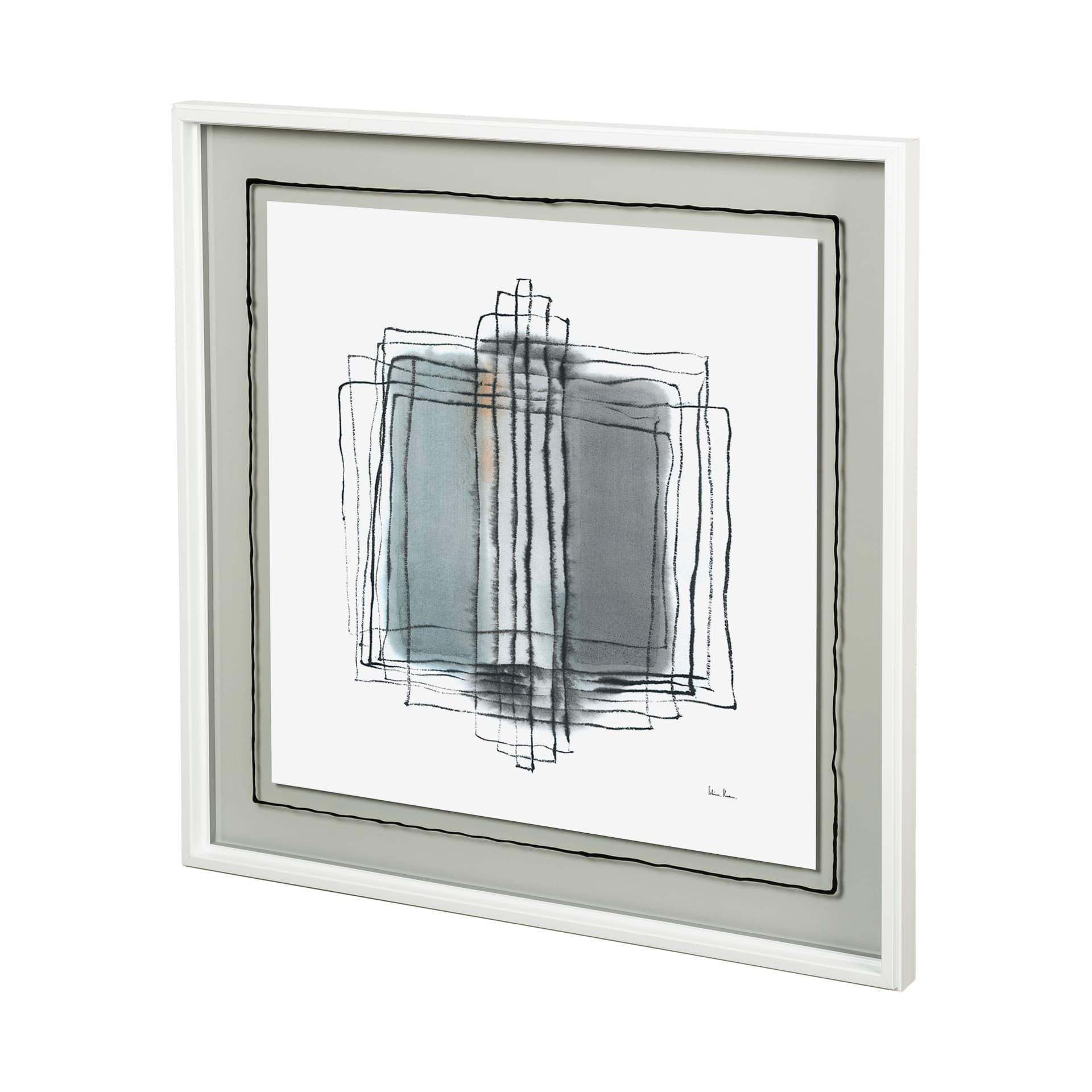 Field III by Silvia Krause a Hand Embellished Textured Framed Art Print Matted under Glass — product photograph