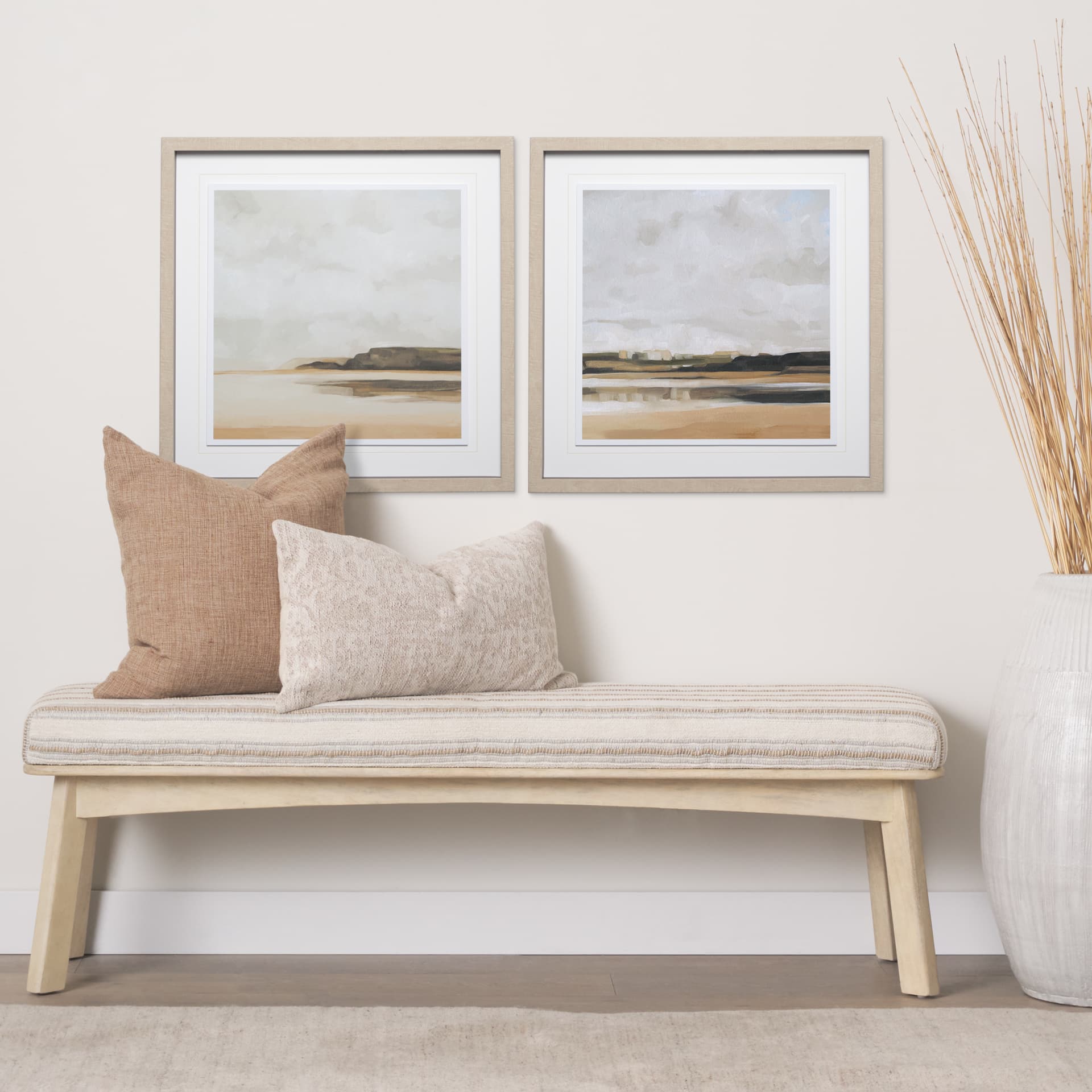 Wattwanderung I by Emma Scarvey a Framed Art Print Matted under Glass — in a styled room