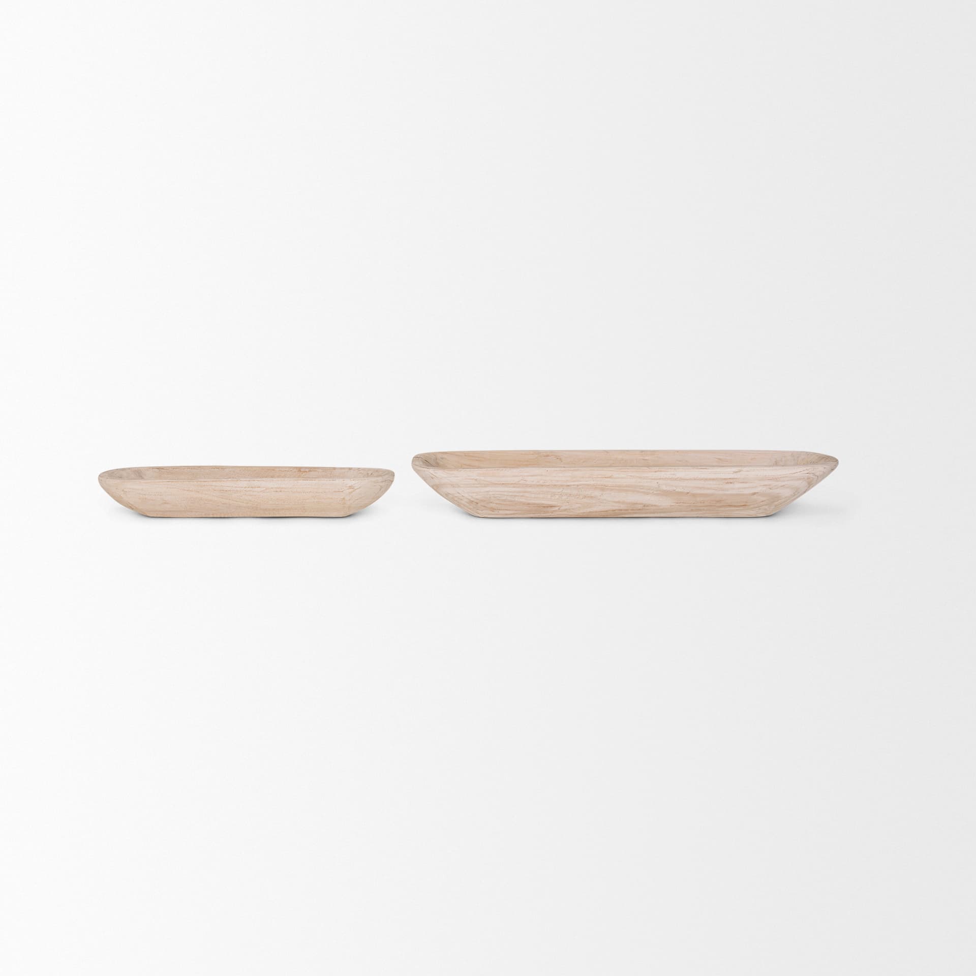Athena Set of 2 Extra Large Light-Wash Reclaimed Wood Trays — product photograph