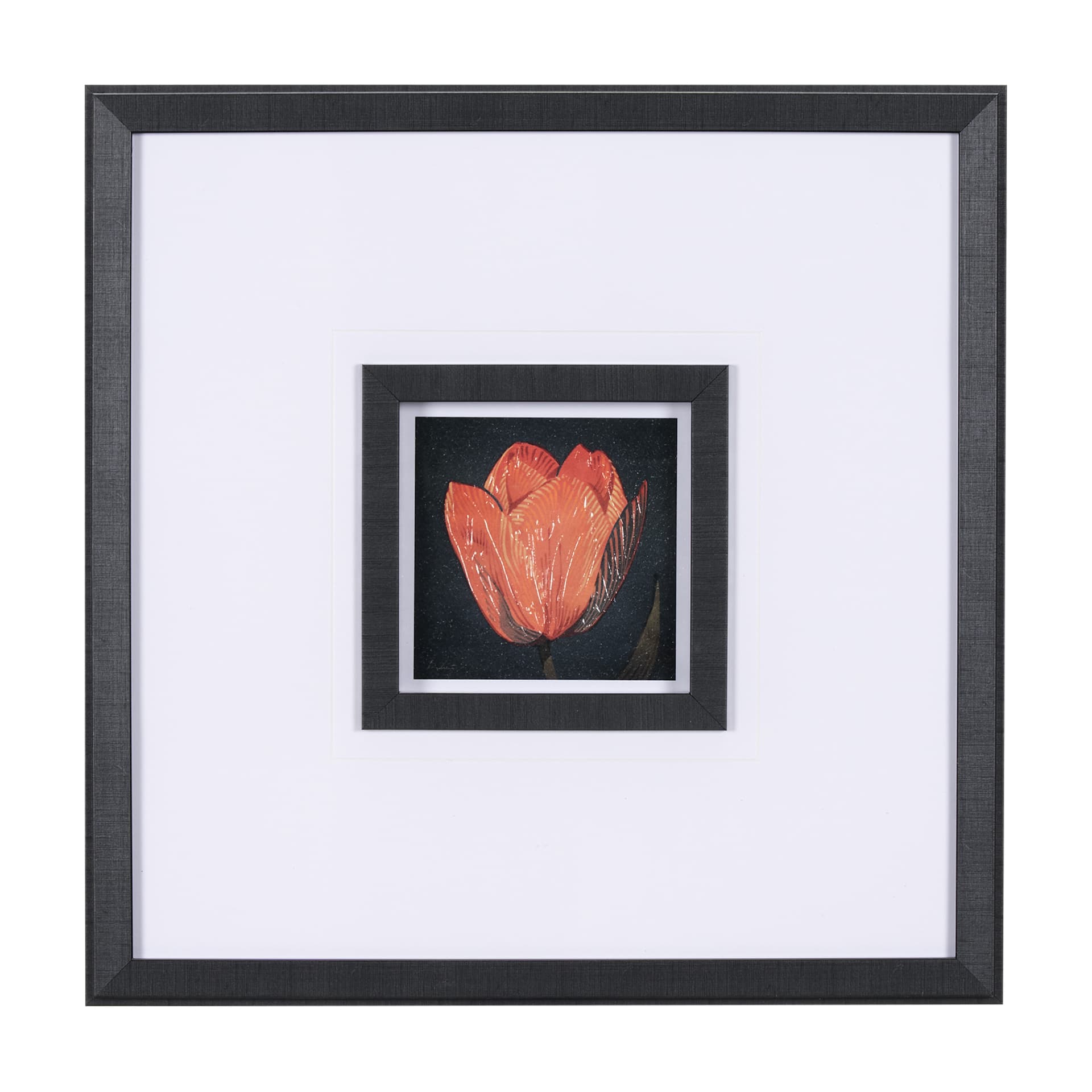 Flower Portrait II by Mercana Studio a Hand Embellished Textured Framed Art Print Matted under Glass — product photograph