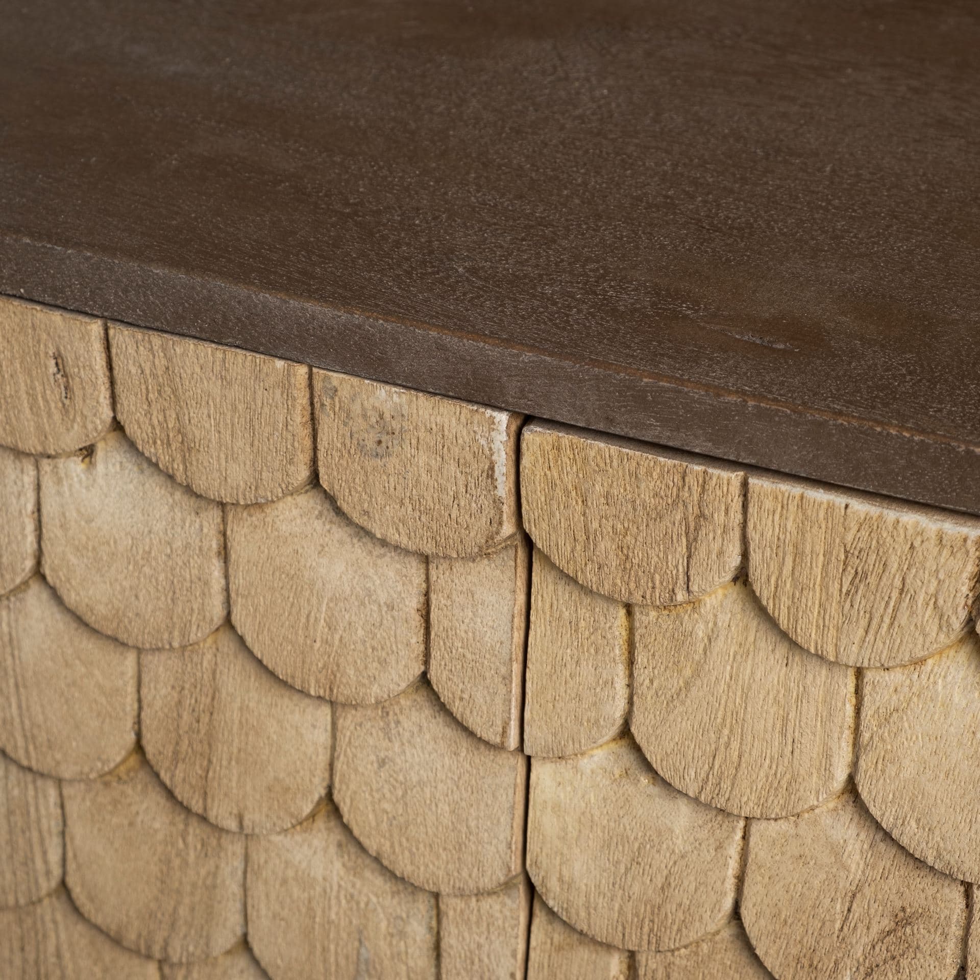 Swordfish 72L x 19W x 30.25H Two-Tone Brown Wood Cabinet Silver Metal Base 4 Cabinet Door Sideboard — product photograph