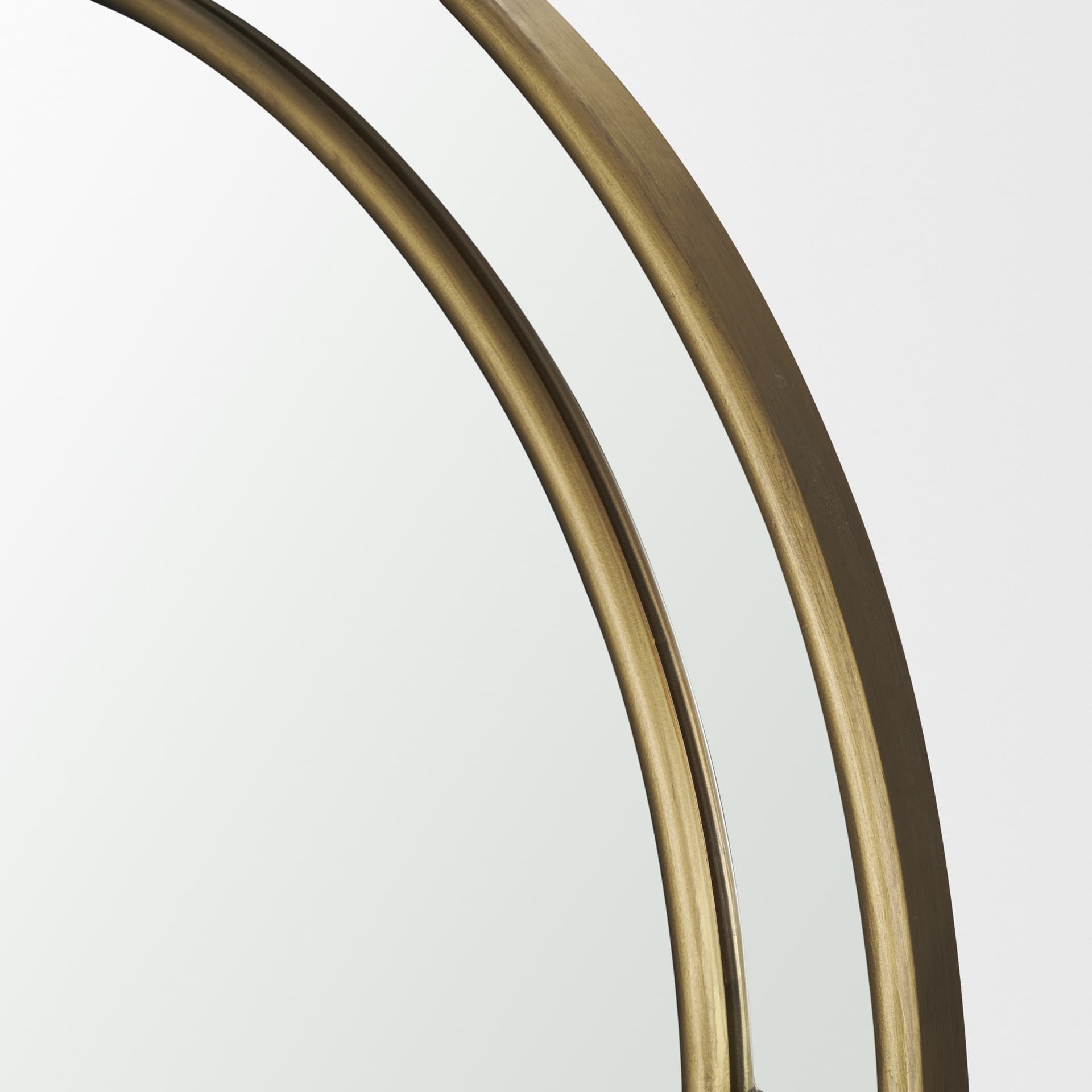 Tiffany Brushed Gold Double Frame Metal Arched Mirror — product photograph
