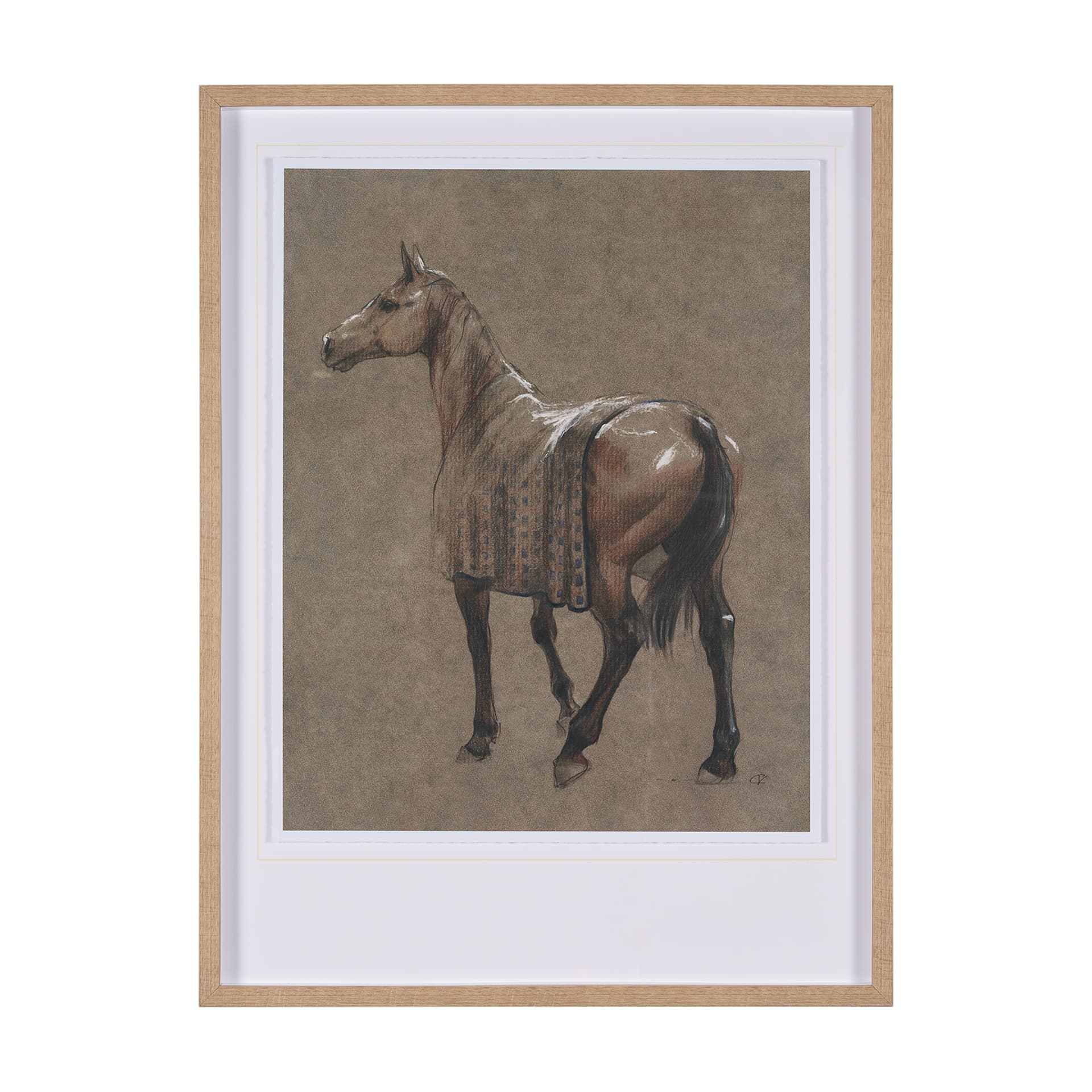 Buckskin Blanket by Mercana Studio a Hand Embellished Textured Framed Art Print — product photograph