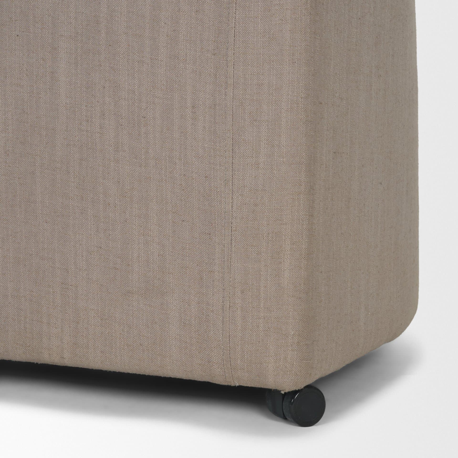 Sondra Barrel Back Dining Arm Chair | Gray Fabric w/ Wood — product photograph