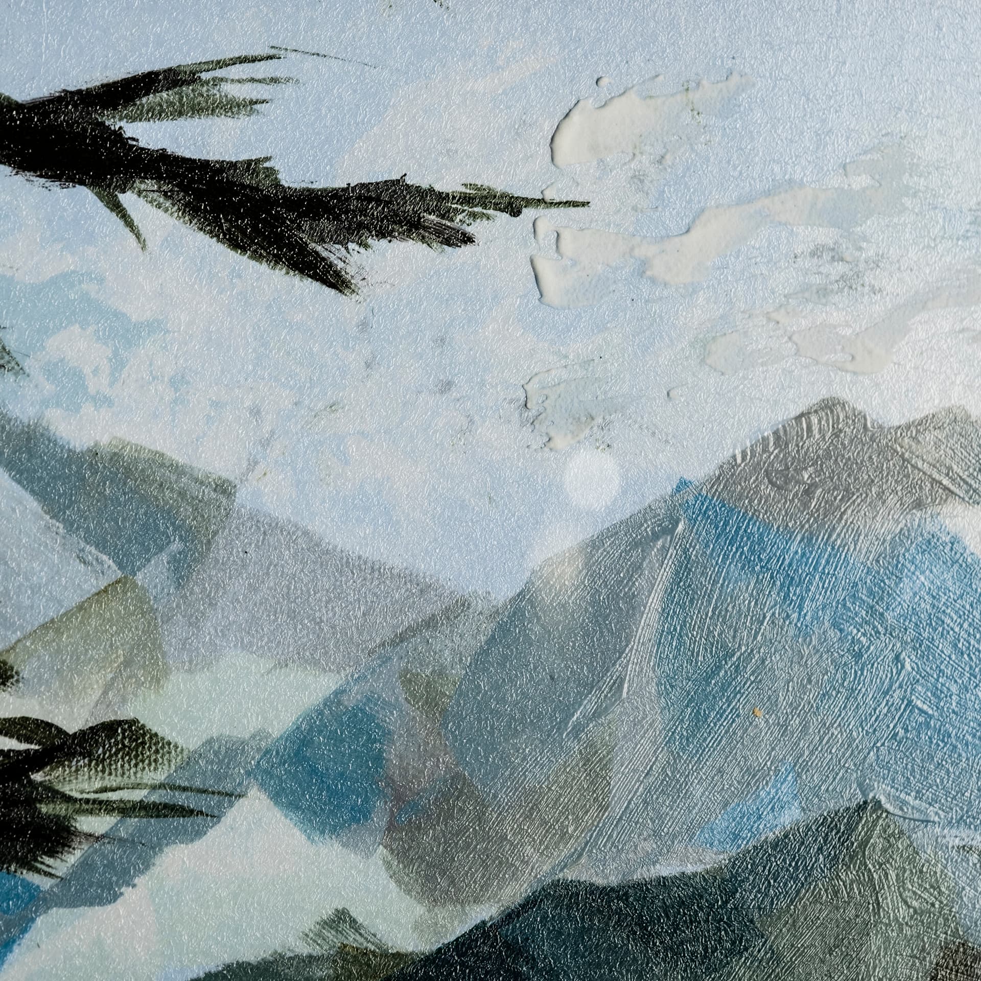 Vista II by Mercana Studio a Hand Embellished Textured Framed Art Print Matted under Glass — product photograph