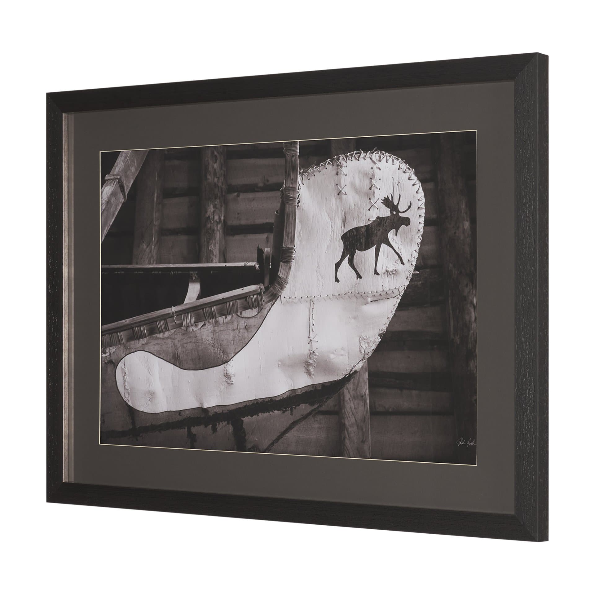 Moose Canoe by Deborah Revell Framed Art Print Matted under Glass — product photograph