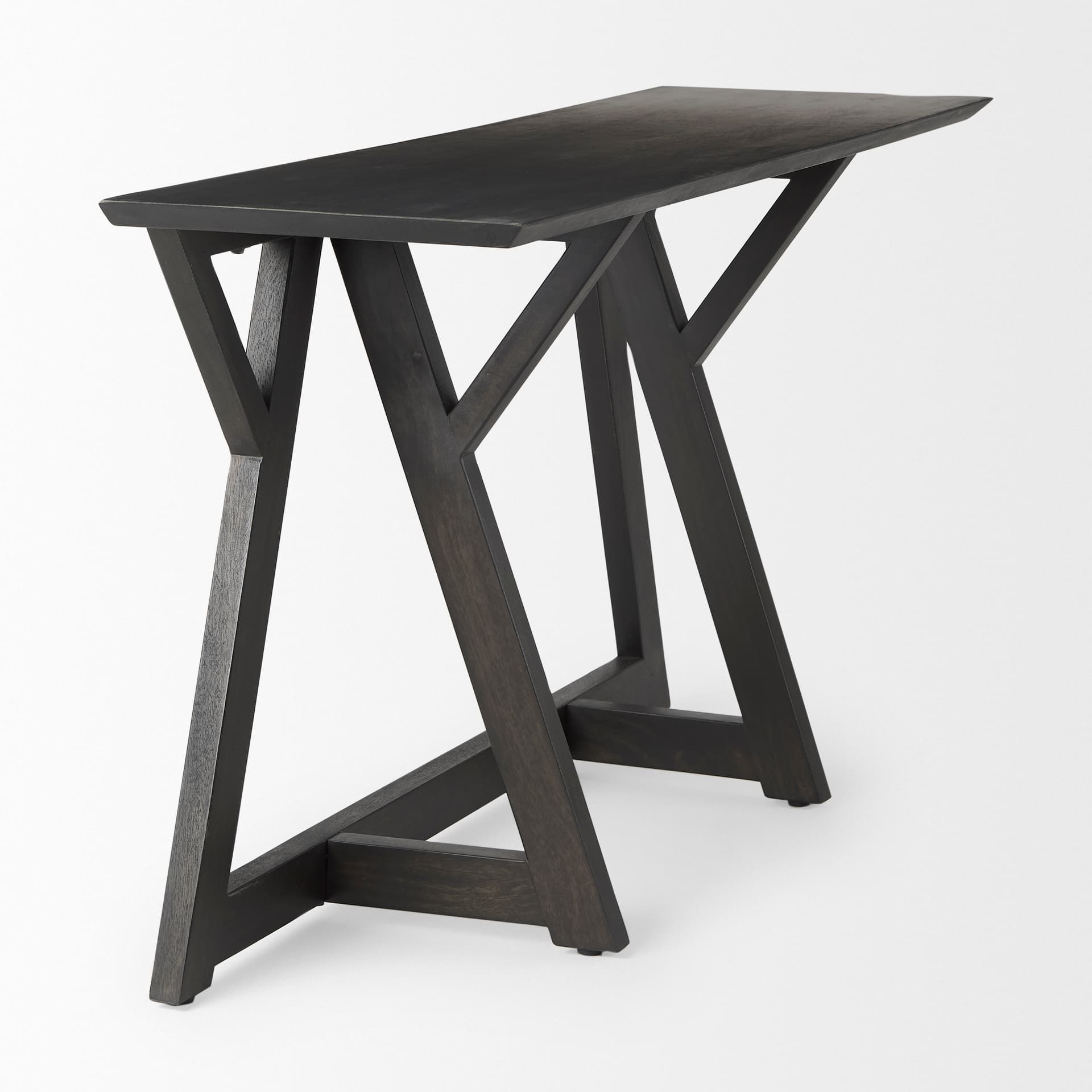 Jennings 54.0L x 16.0W x 29.5H Dark Brown Wood Console Table — product photograph