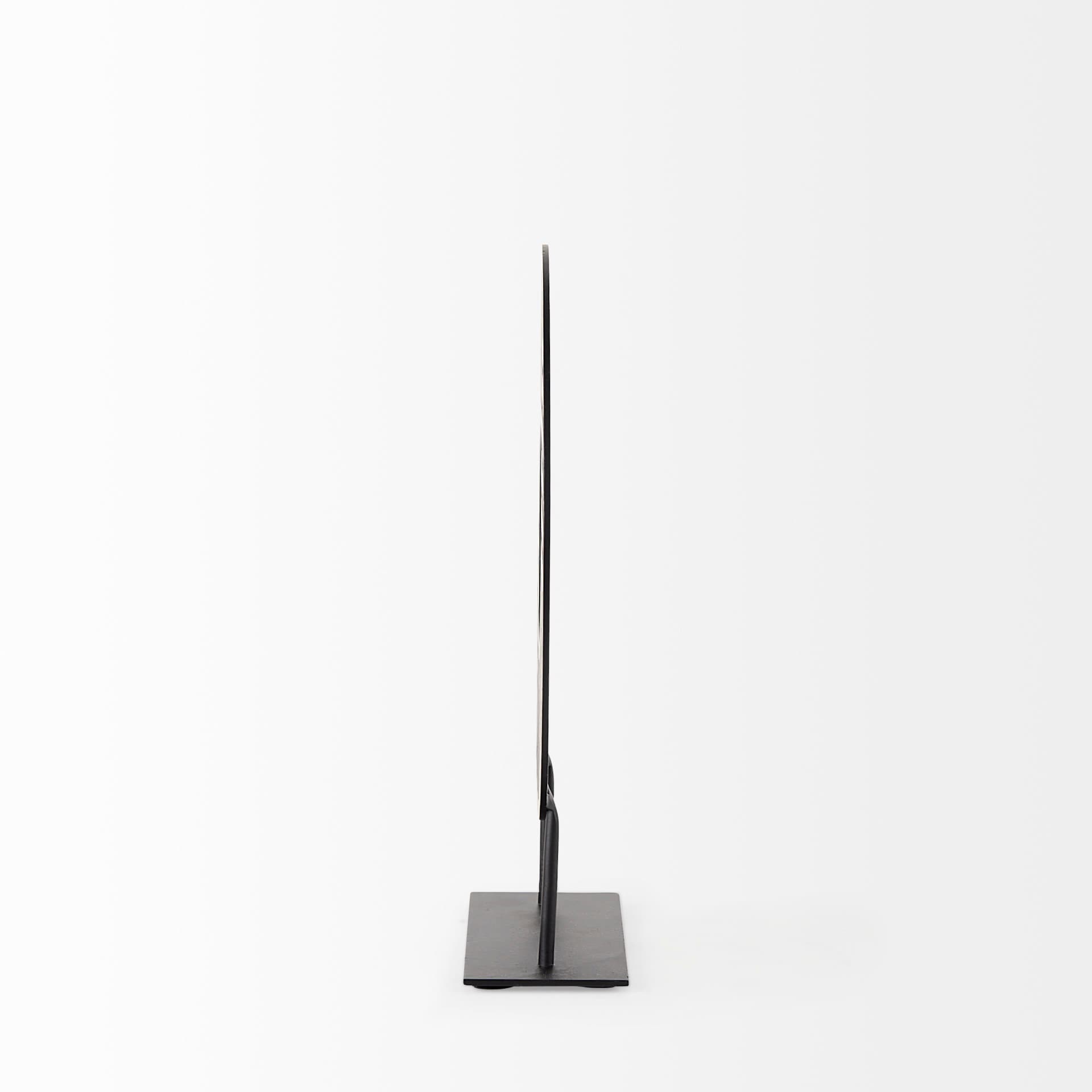 Micra 9.1L x 2.6W x 10.9H Matte Black Metal Decorative Object on a Stand — product photograph