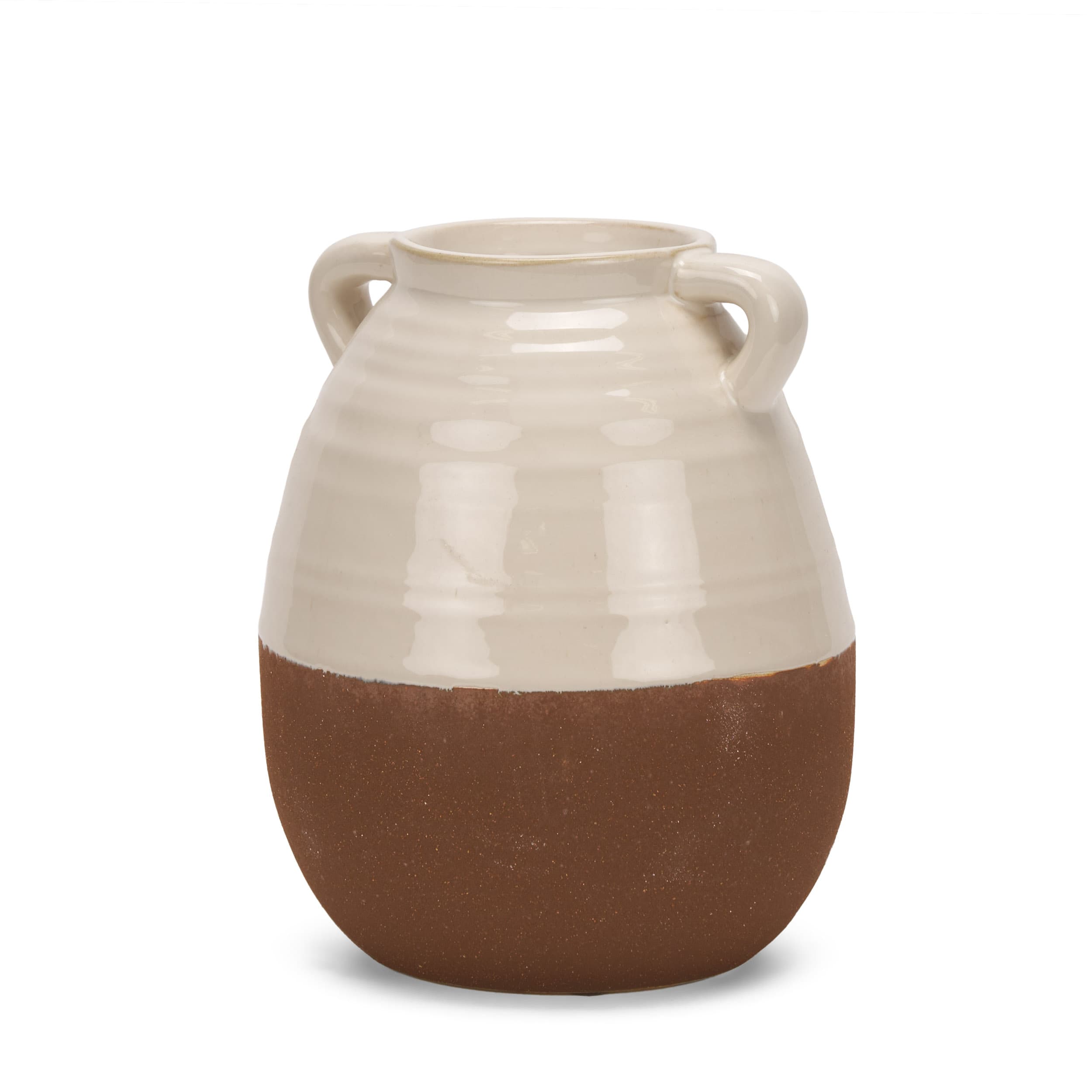 Tryna Small Beige w/ Matte Brown Ceramic Vase — product photograph