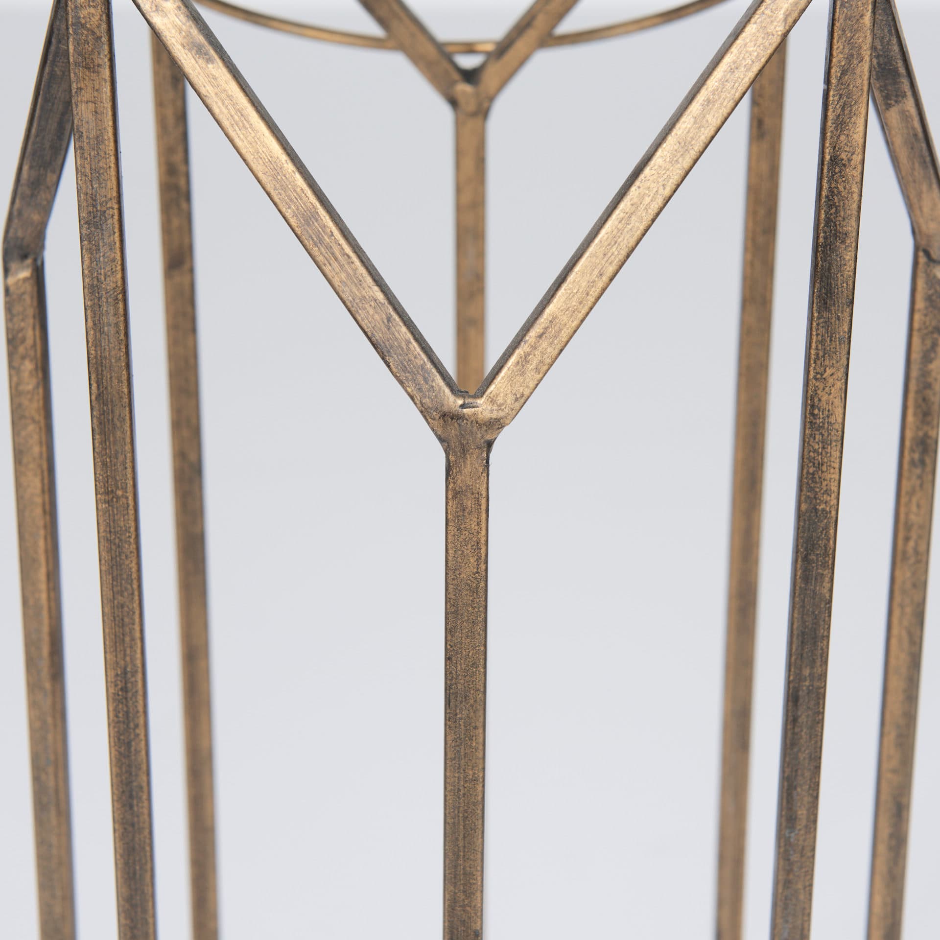 Ivy Small Gold Metal Geometric Cage Candle Holder Lantern — product photograph