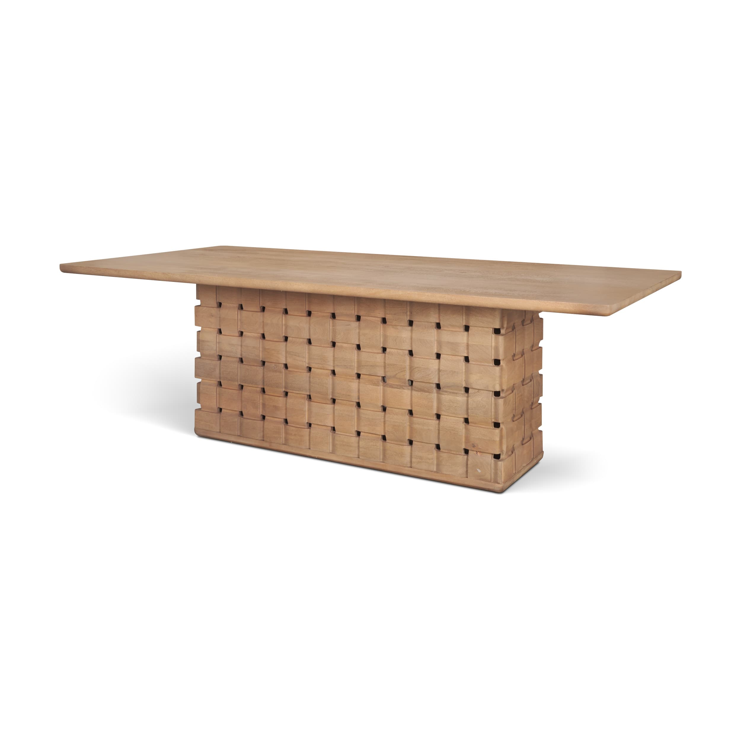 Trellyn 99"L x 44"W Rectangular Dining Table | Modern | Light Brown Wood | Seats 8 — product photograph