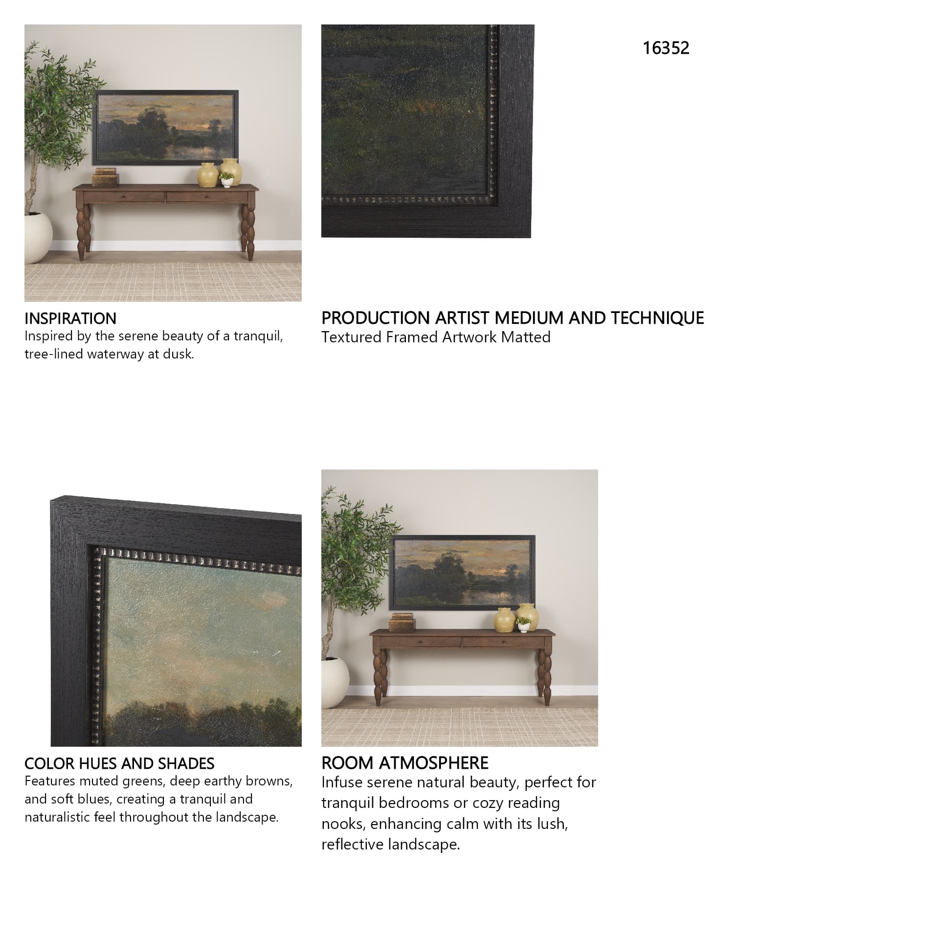A River Landscape with Storks by Charles-Francois Daubigny Textured Framed Artwork Matted — in a styled room