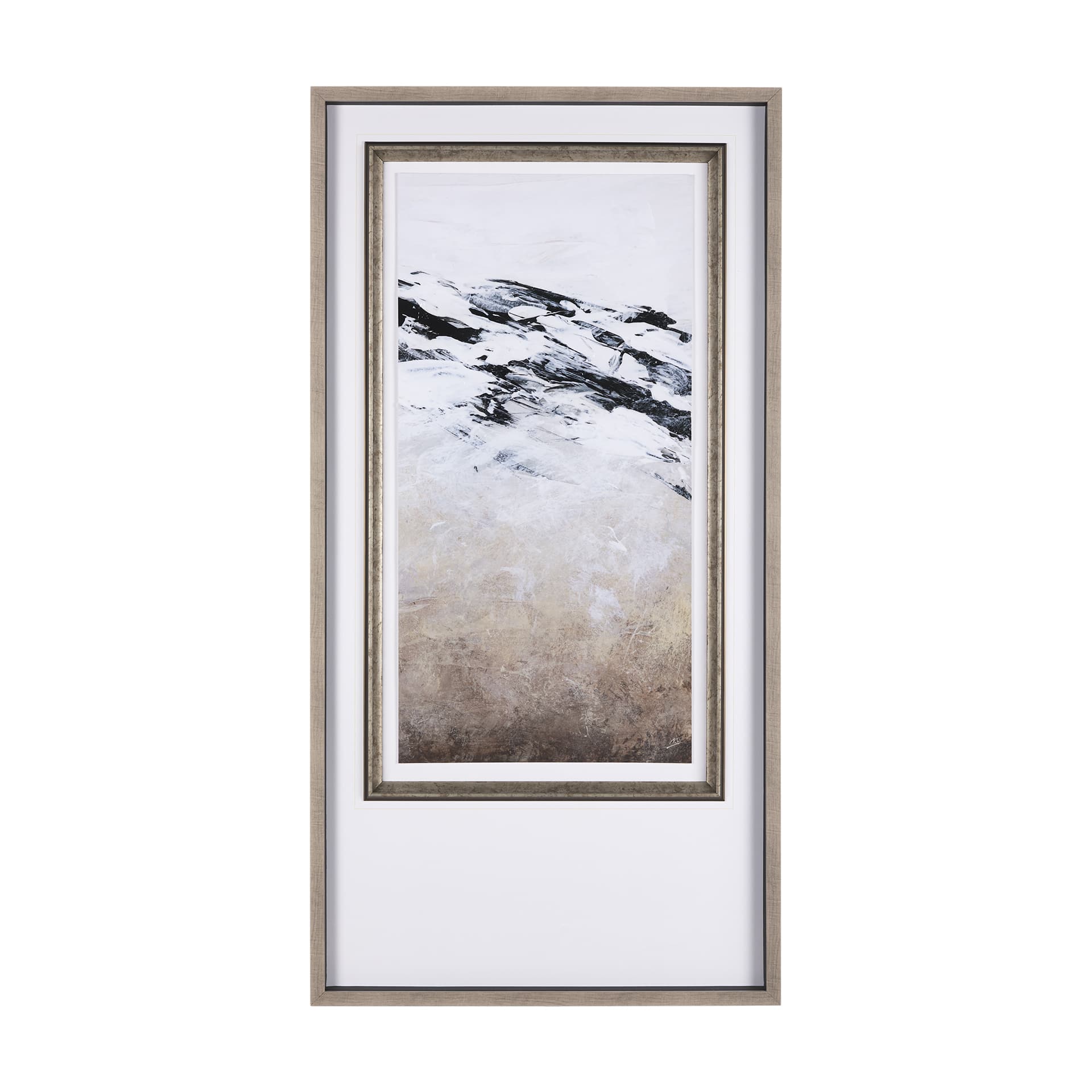 Black Strokes III by Mercana Studio a Hand Embellished Textured Framed Art Print Matted under Glass — product photograph