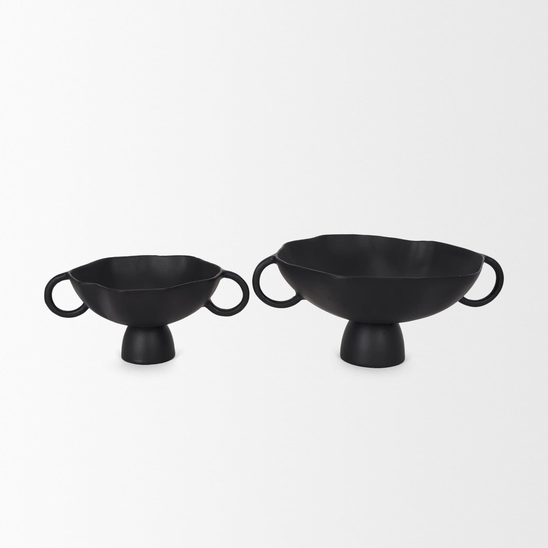 Radka Large Matte Black Metal Decorative Bowl — product photograph