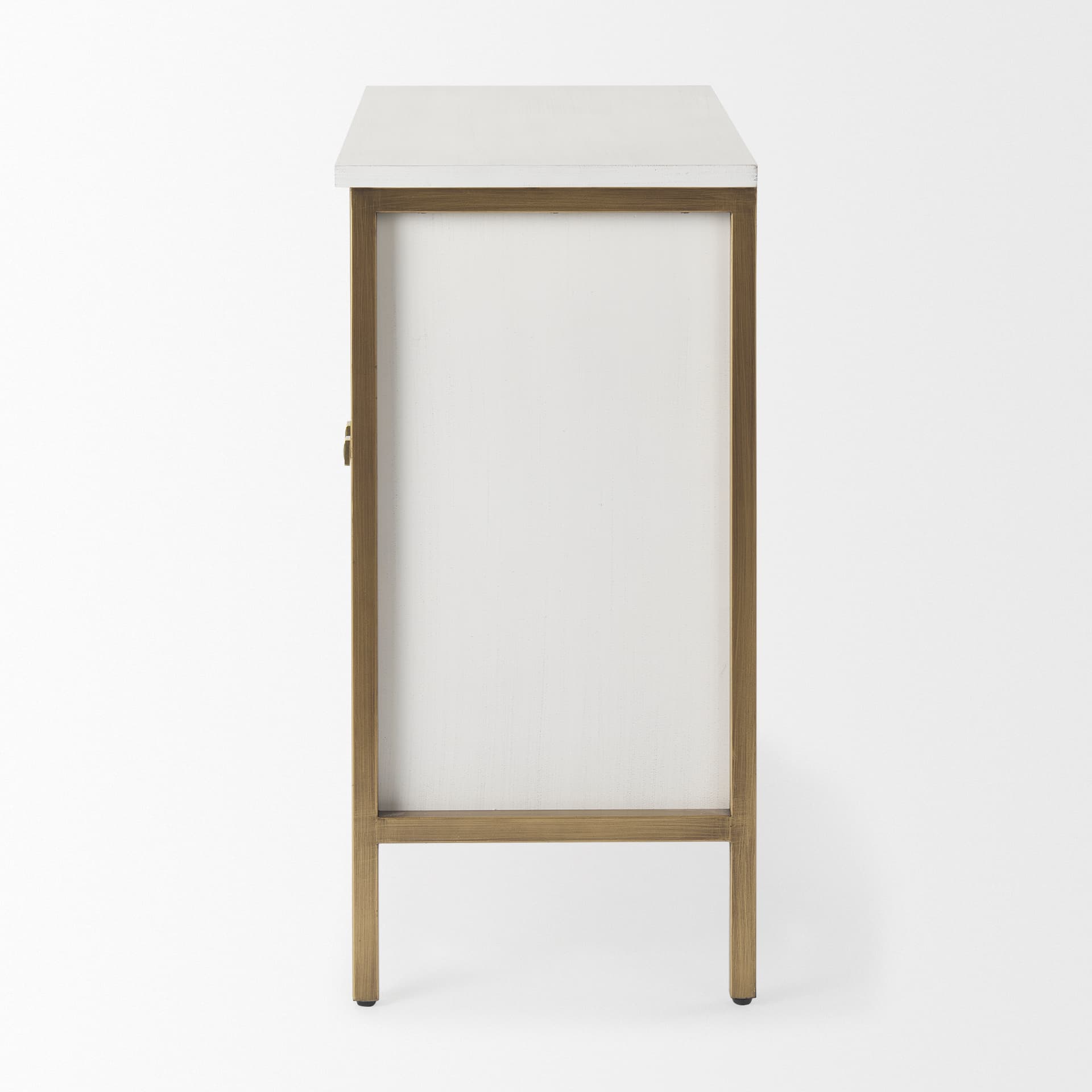 Savannah White Fir Veneer w/ Gold Metal Accent 2-Door Accent Cabinet — product photograph
