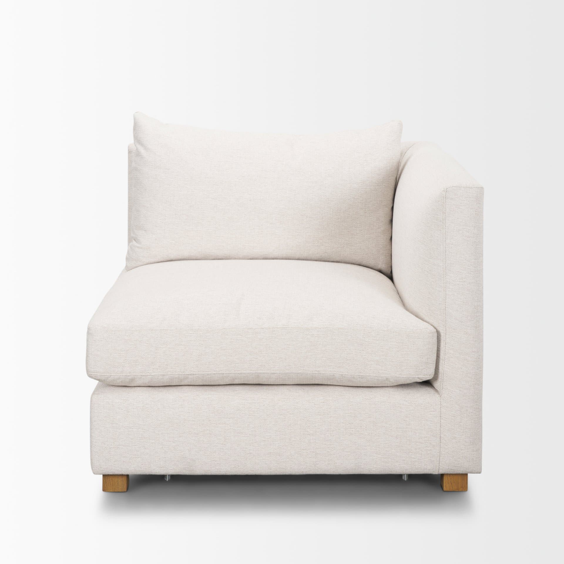 Halston Right Arm Sectional Piece Oatmeal Performance Fabric — product photograph