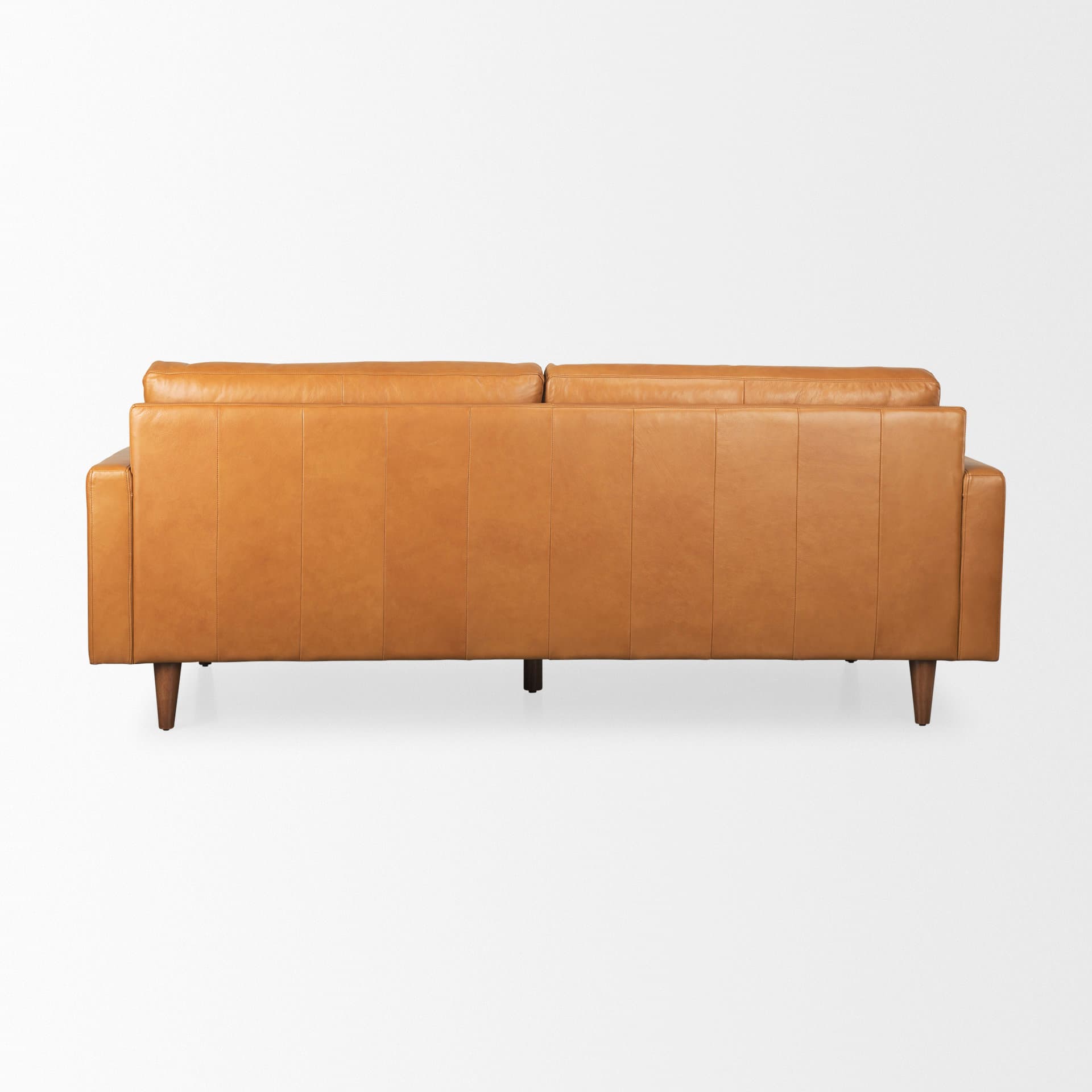 Olaf 88.2L x 37.8W x 35.0H Tan Leather Sofa — product photograph