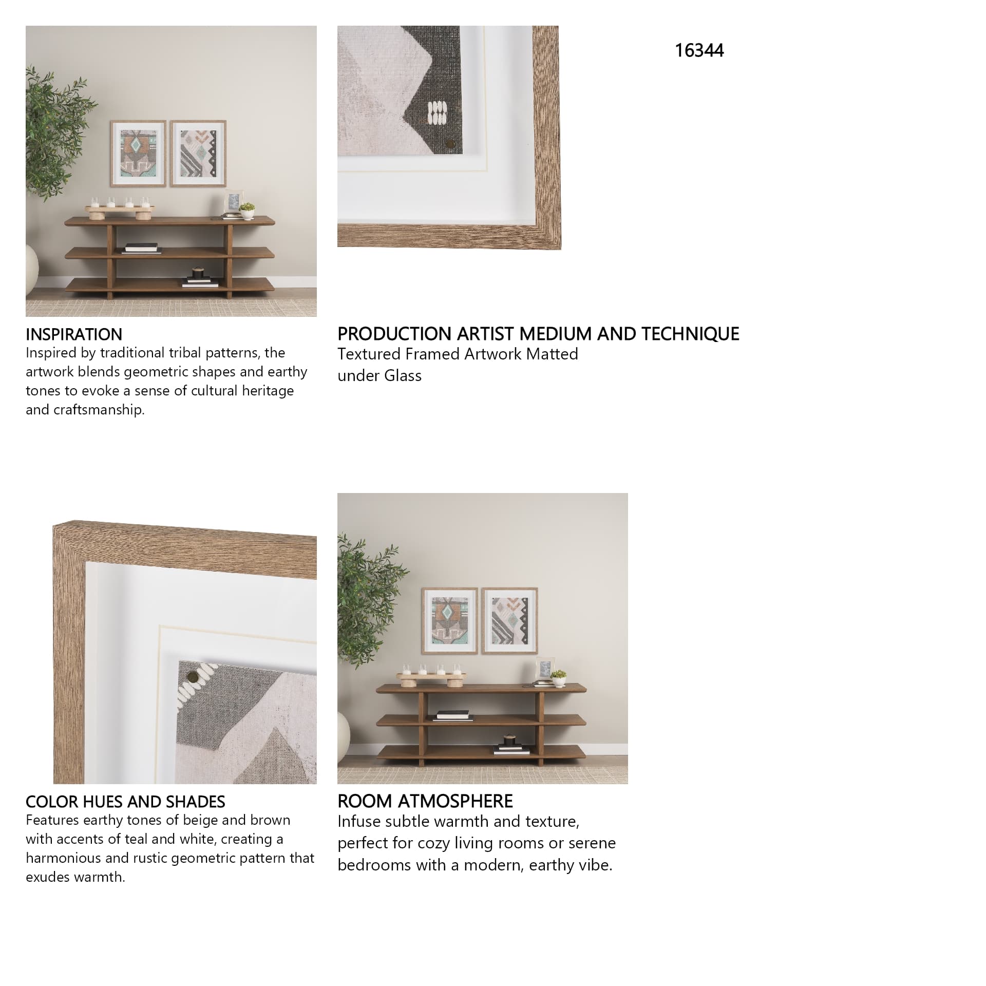 Fabric Fantasia - Maumbo by Maja Gunnarsdottir Textured Framed Artwork Matted under Glass — product photograph
