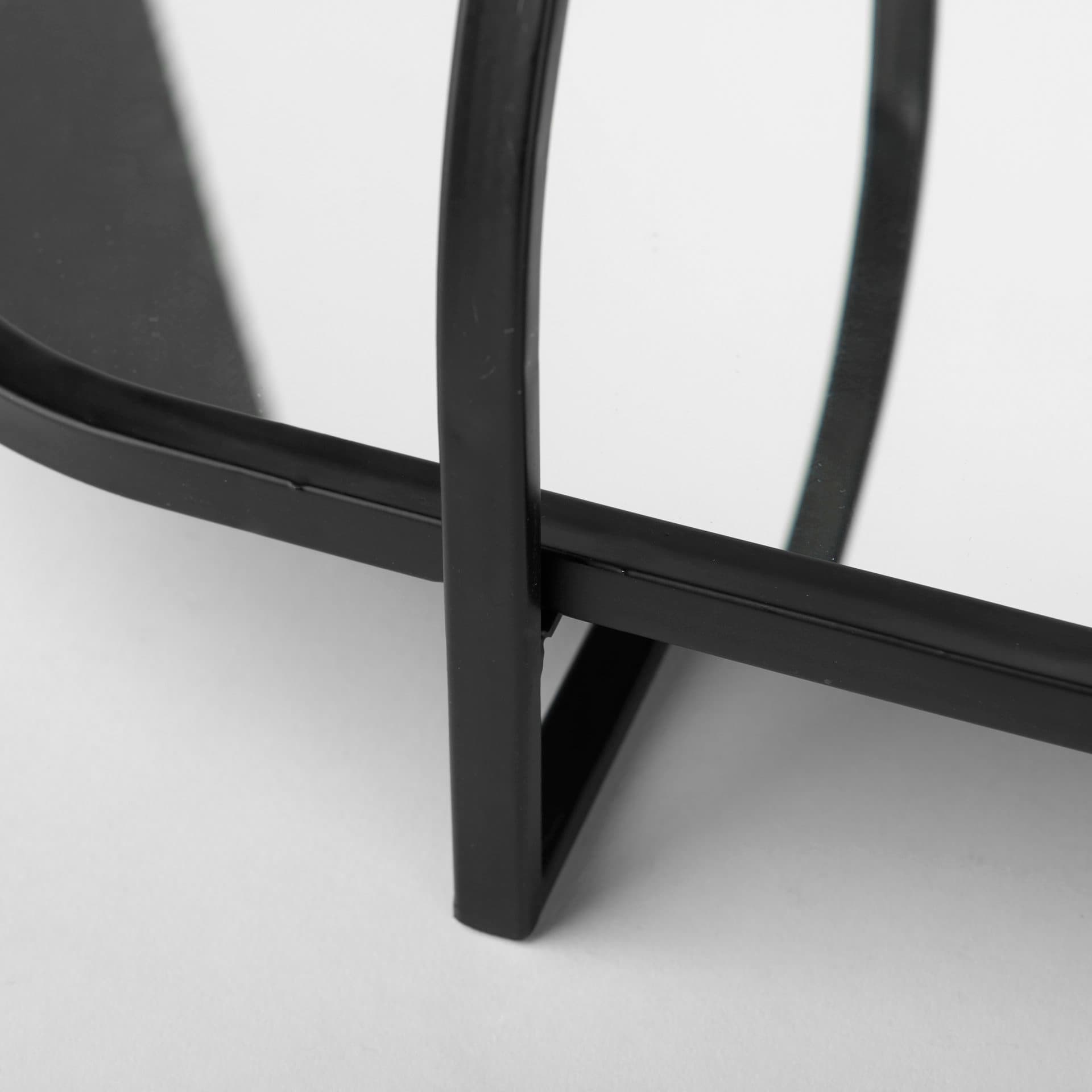 Evianna 30L x 7W x 7H Mirrored W/Black Metal Frame Tray — product photograph