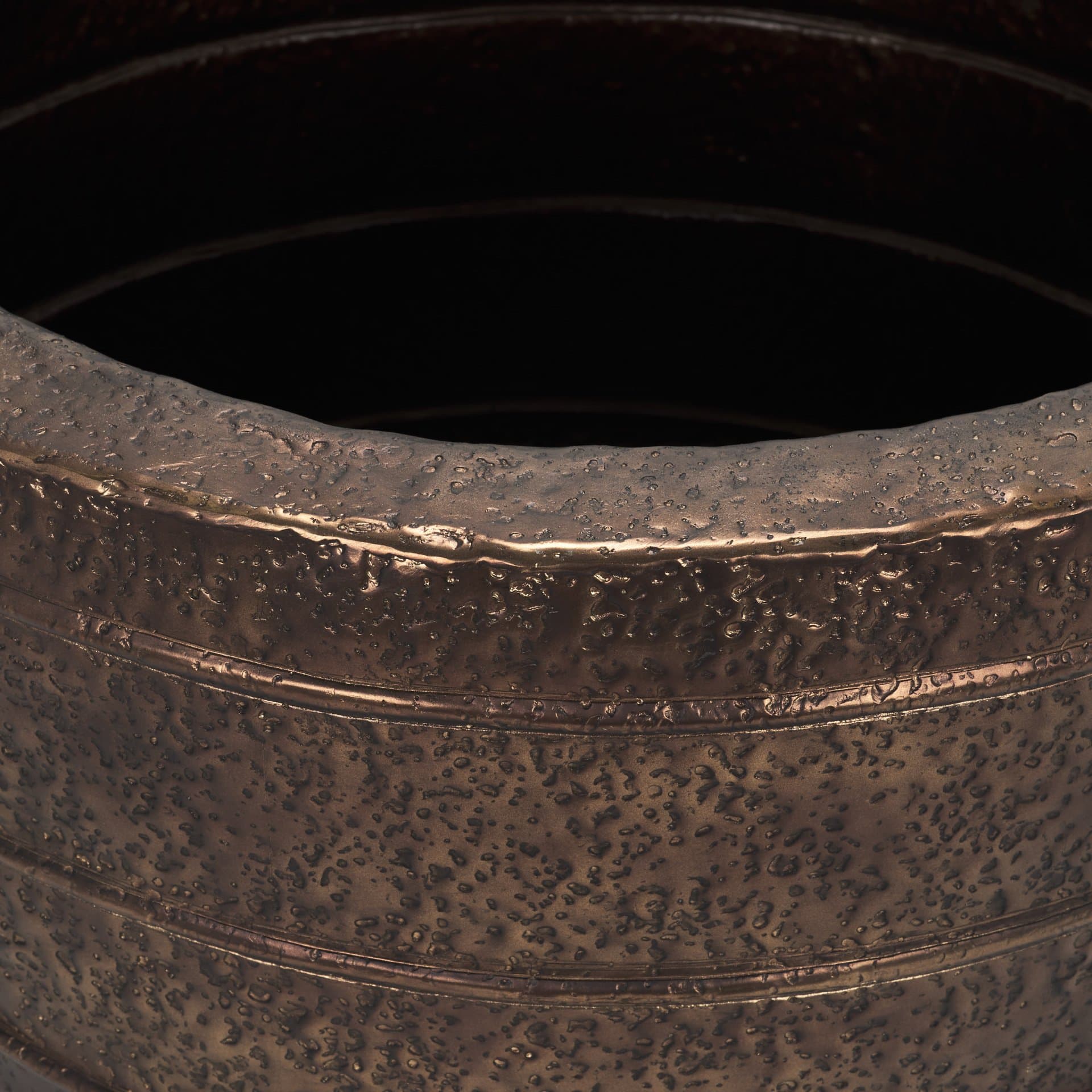 Aivana Extra Large Antiqued Gold Metal Floor Vase — product photograph