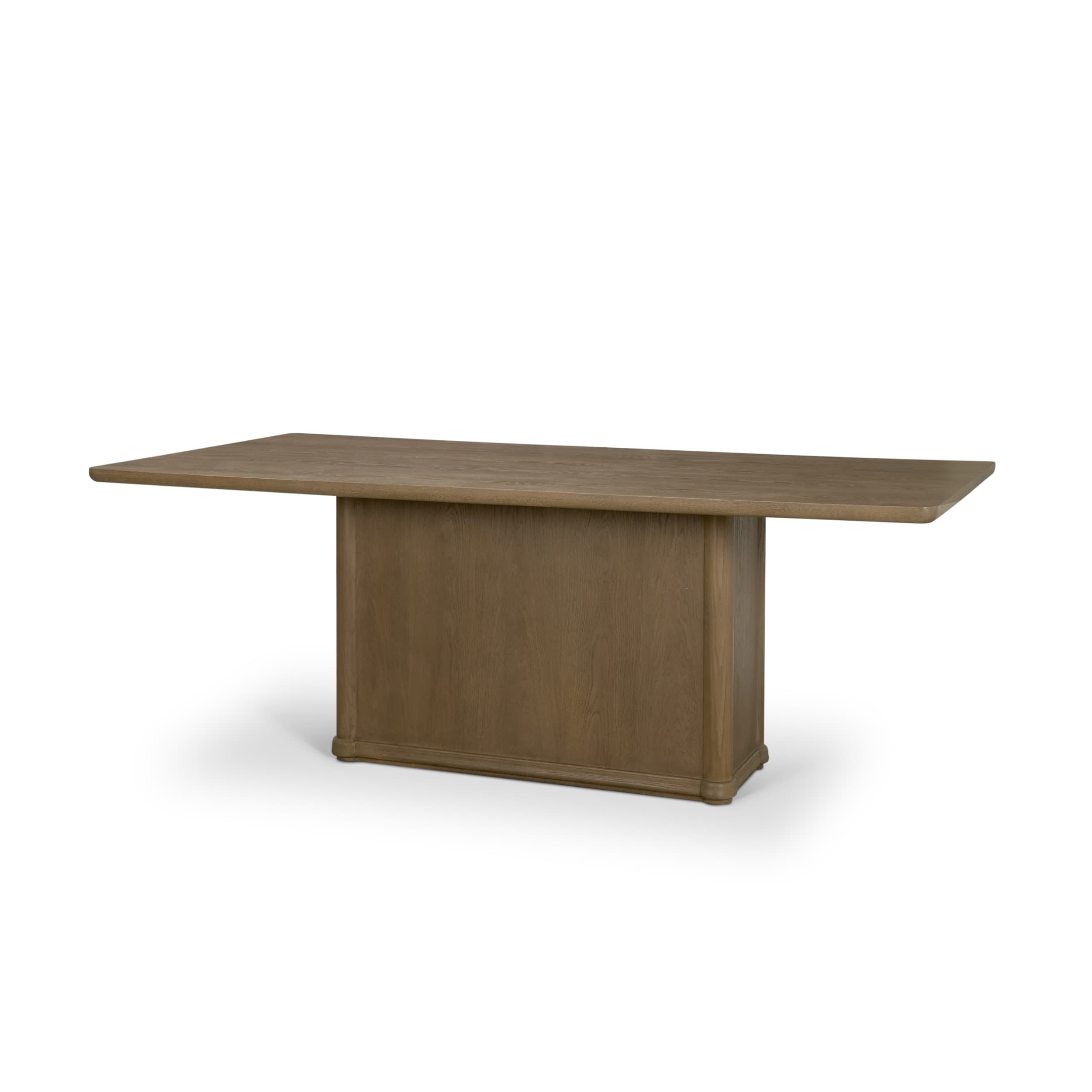 Alden 84"L x 40"W Rectangular Pedestal Dining Table | Modern | Brown Wood | Seats 8 — product photograph
