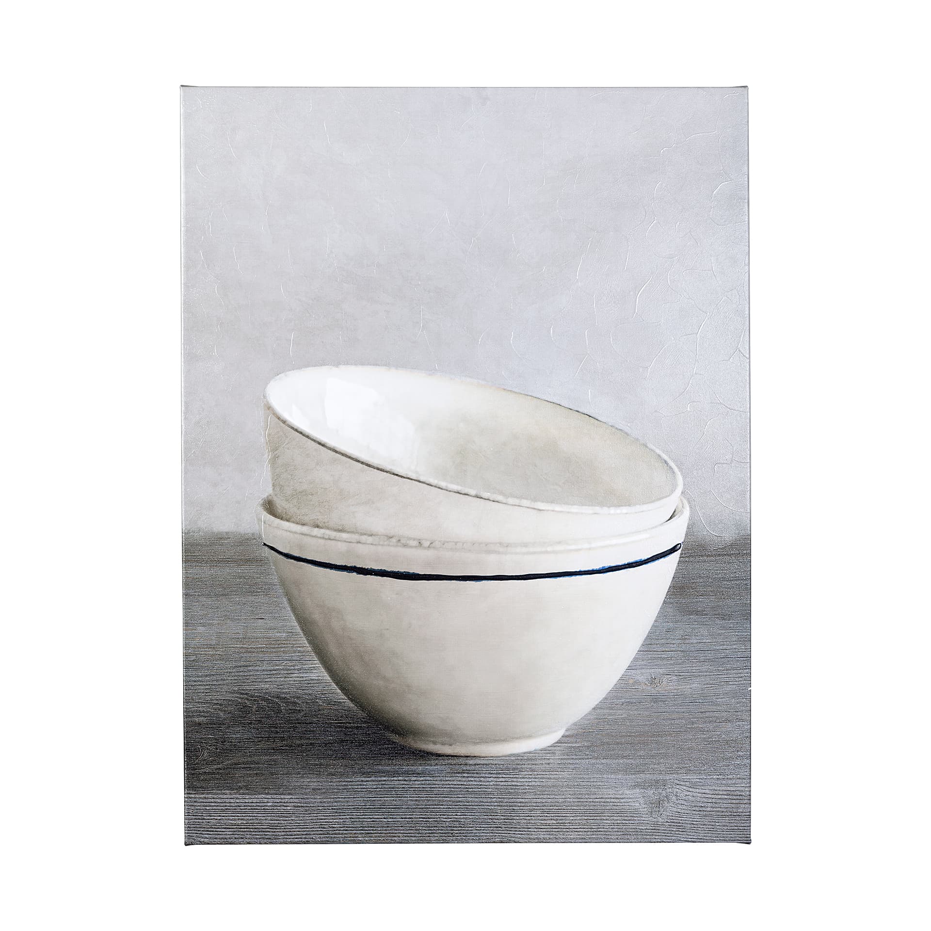 Two Artisan Bowls by Mercana Studio a Hand Embellished Textured Canvas — product photograph