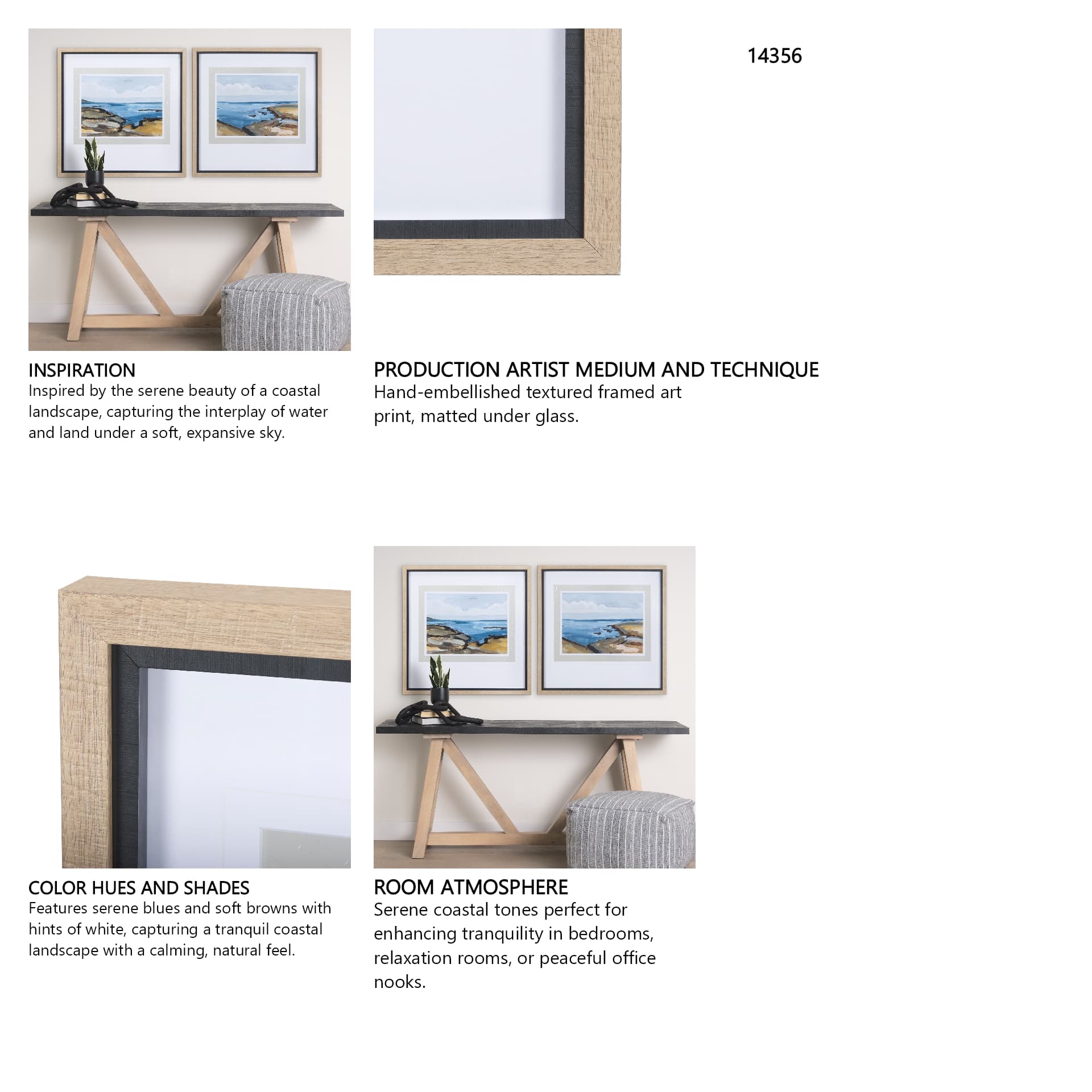 Grey Sky II by Mercana Studio a Hand Embellished Textured Framed Art Print Matted under Glass — in a styled room