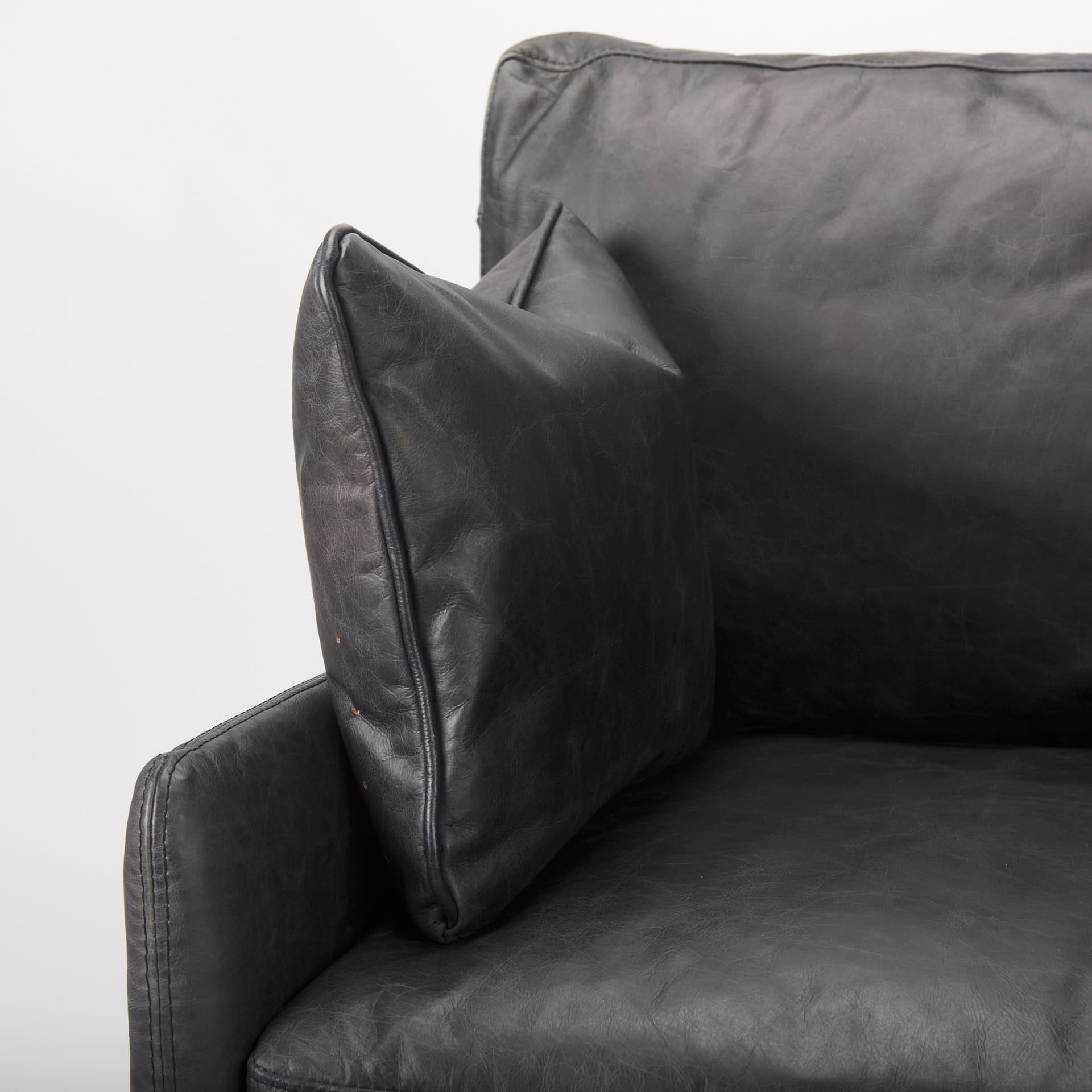 Cochrane 34.5L x 33.0W x 32.5H Black Leather Wrapped Chair — product photograph