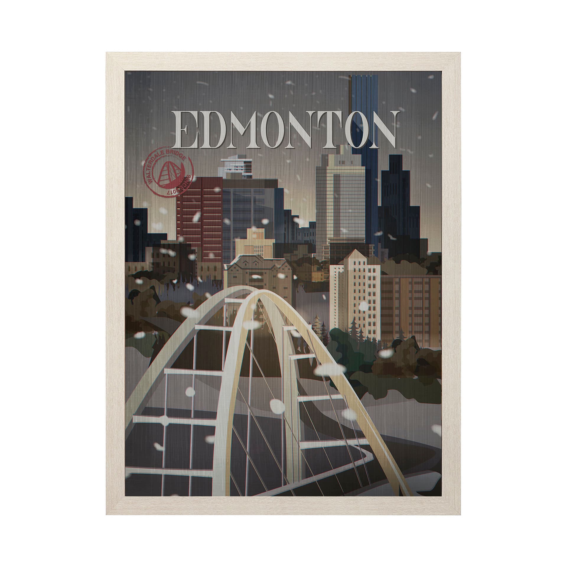 Edmonton Go Canada (L) by Mercana Studio a Hand Embellished Decograph Framed Art Print — product photograph