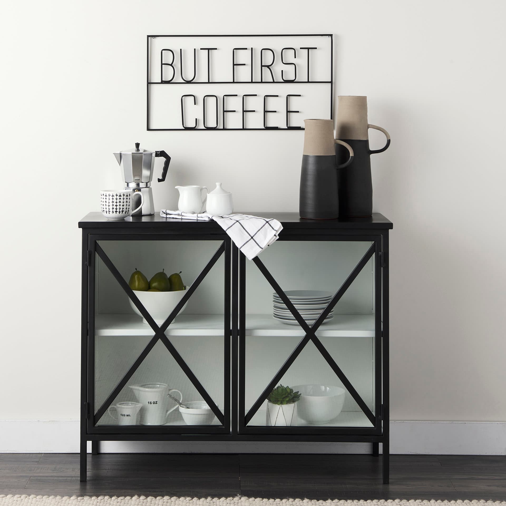 Aurelia Two Door Glass Cabinet — product photograph
