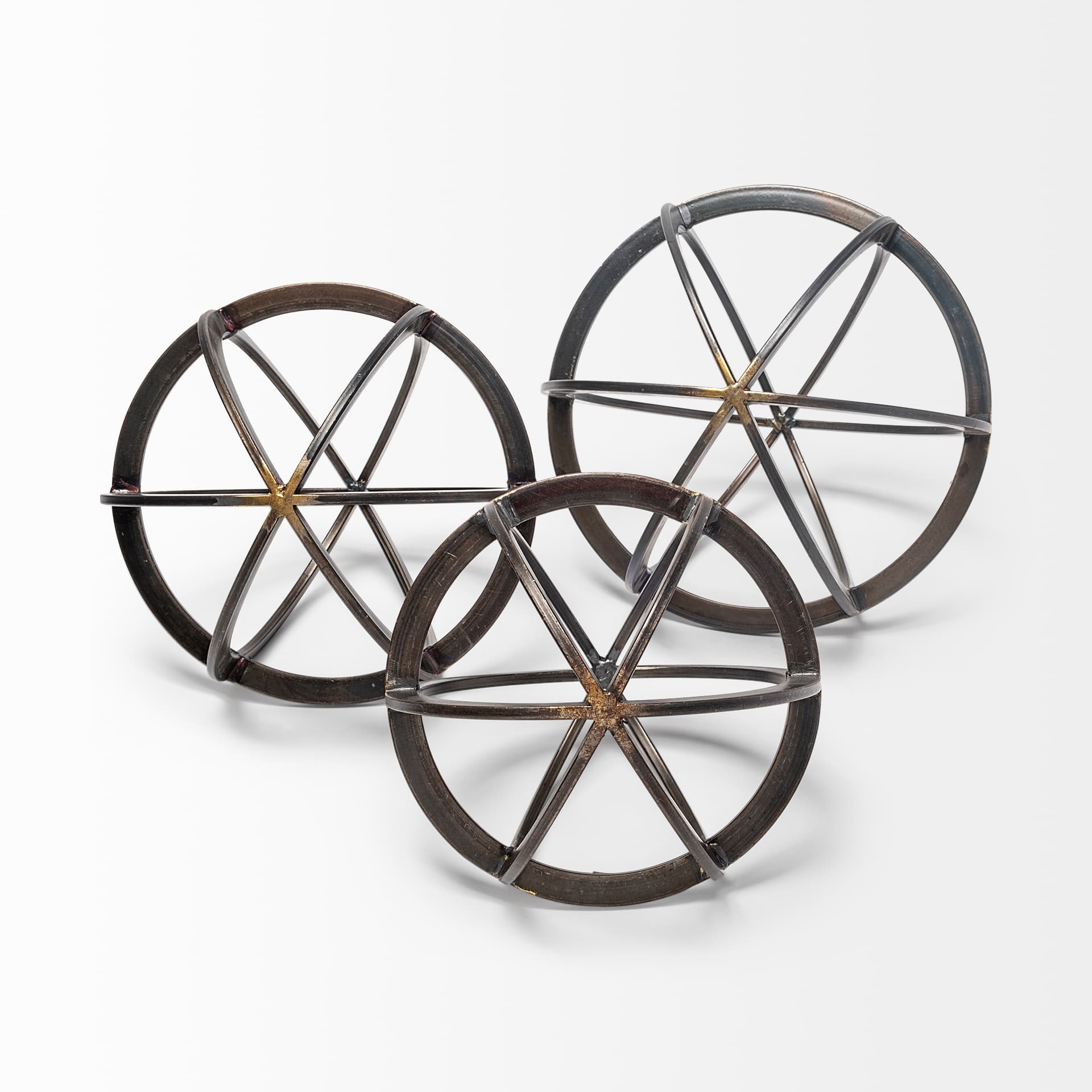 Galenna III (Large) 10L x 10W Black Metal Circular Decorative Orb — product photograph