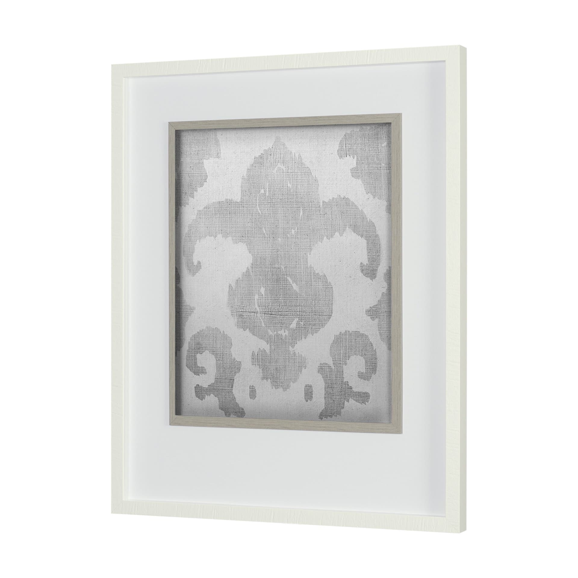 Shadow Ikat II by Chariklia Zarris a Hand Embellished Textured Framed Art Print Matted under Glass — product photograph