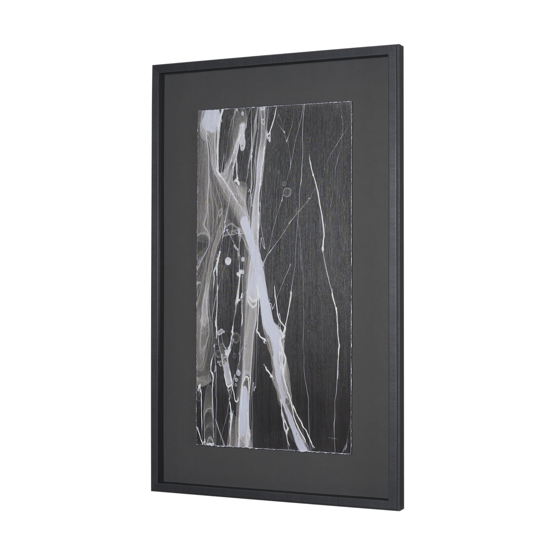 Stratum III by Natalia Boychenko-Tariq Hand-Embellished Textured Framed Artwork Matted under Glass — product photograph