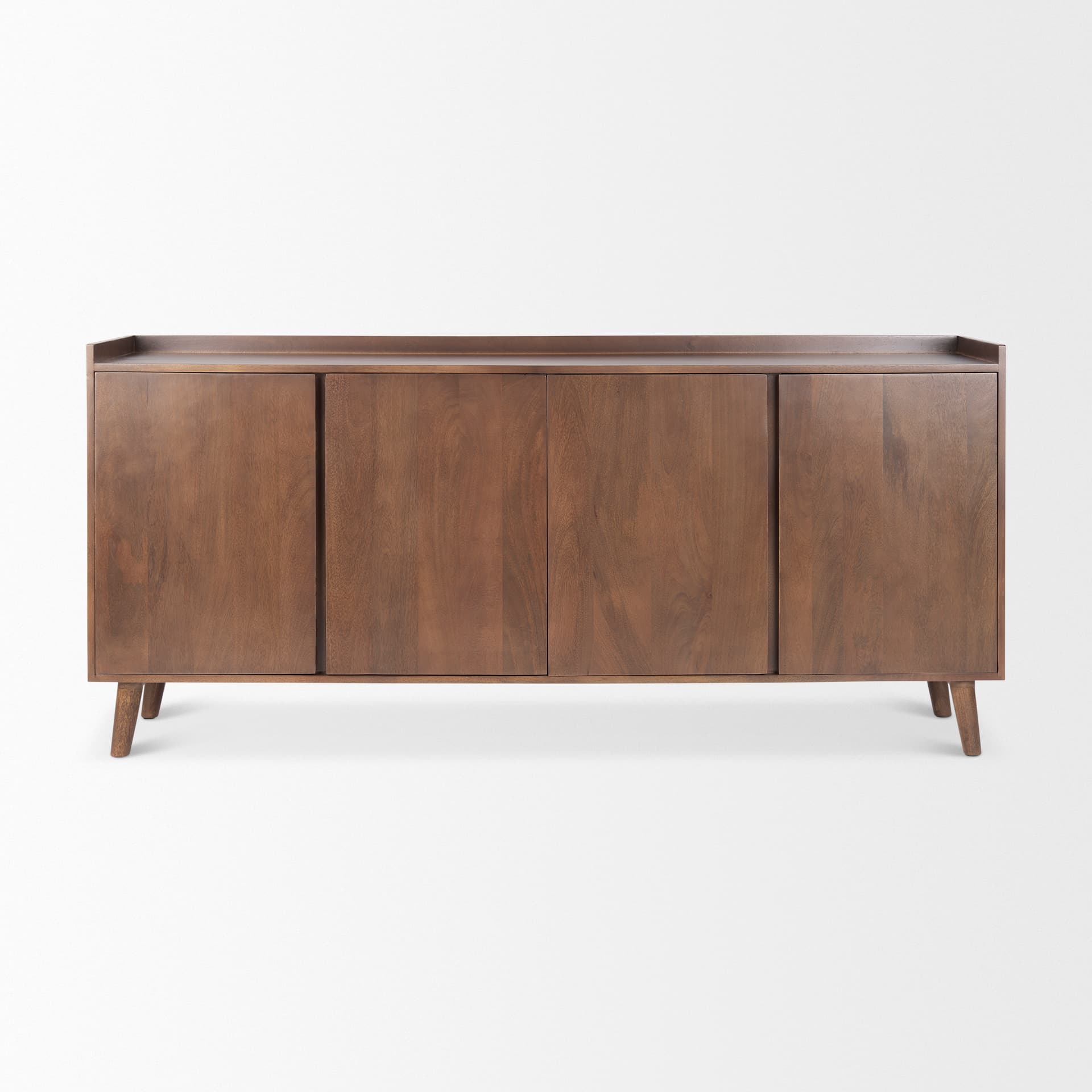Lillie Medium Brown Wood 4 Door Tray Top Sideboard — product photograph