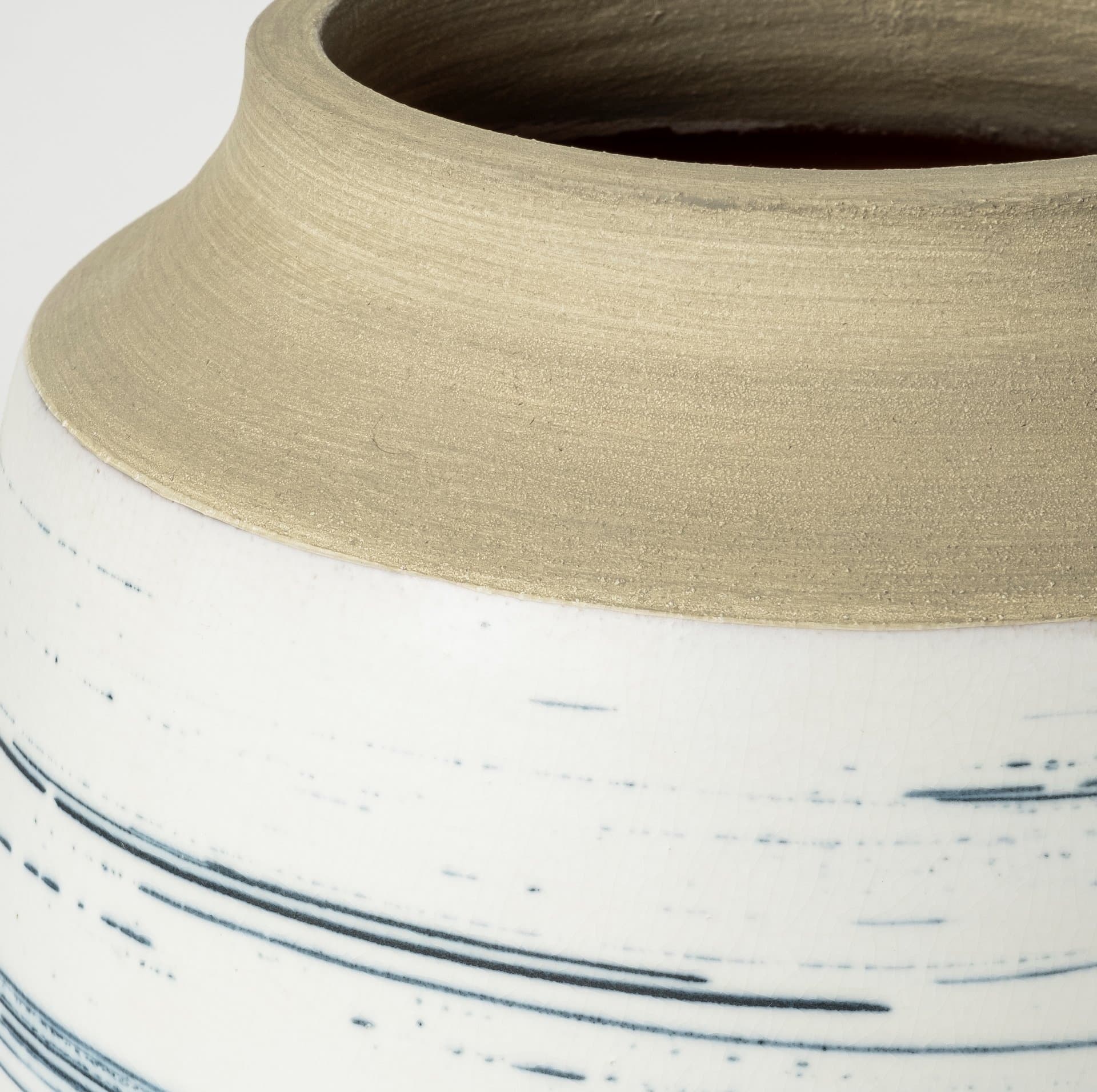 Sonnett Short White/Blue Ceramic Vase — product photograph