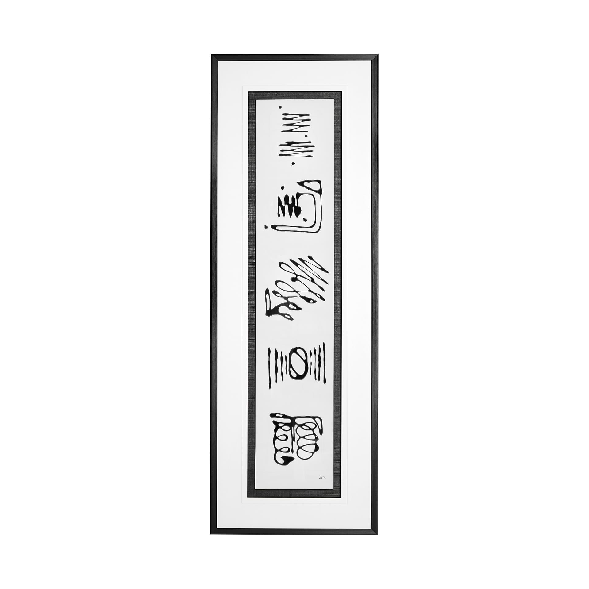 Ancient Notes III by Mercana Studio a Hand Embellished Textured Framed Art Print Matted under Glass — product photograph