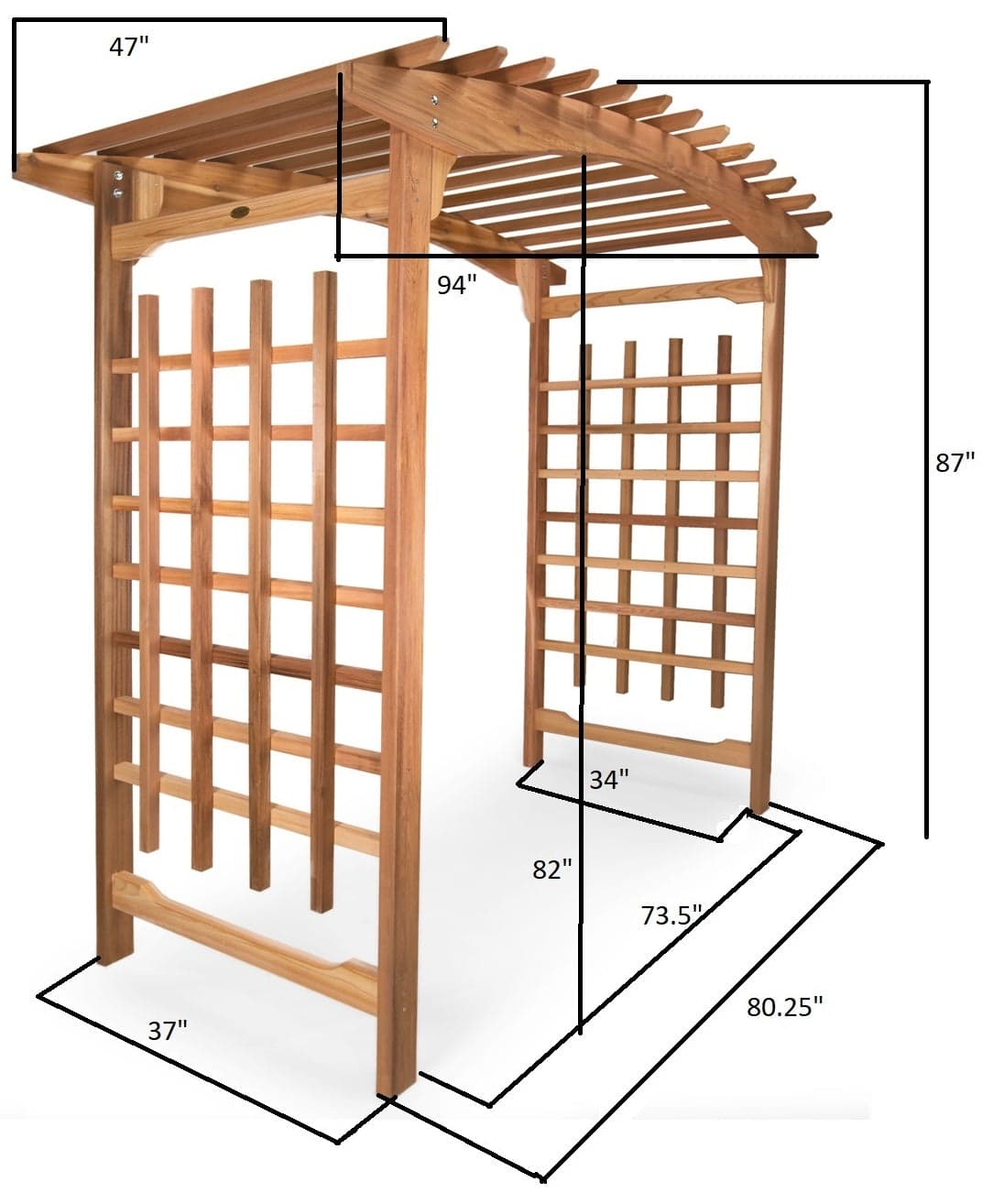 8-Ft Cedar Garden Wedding Arbor — product photograph