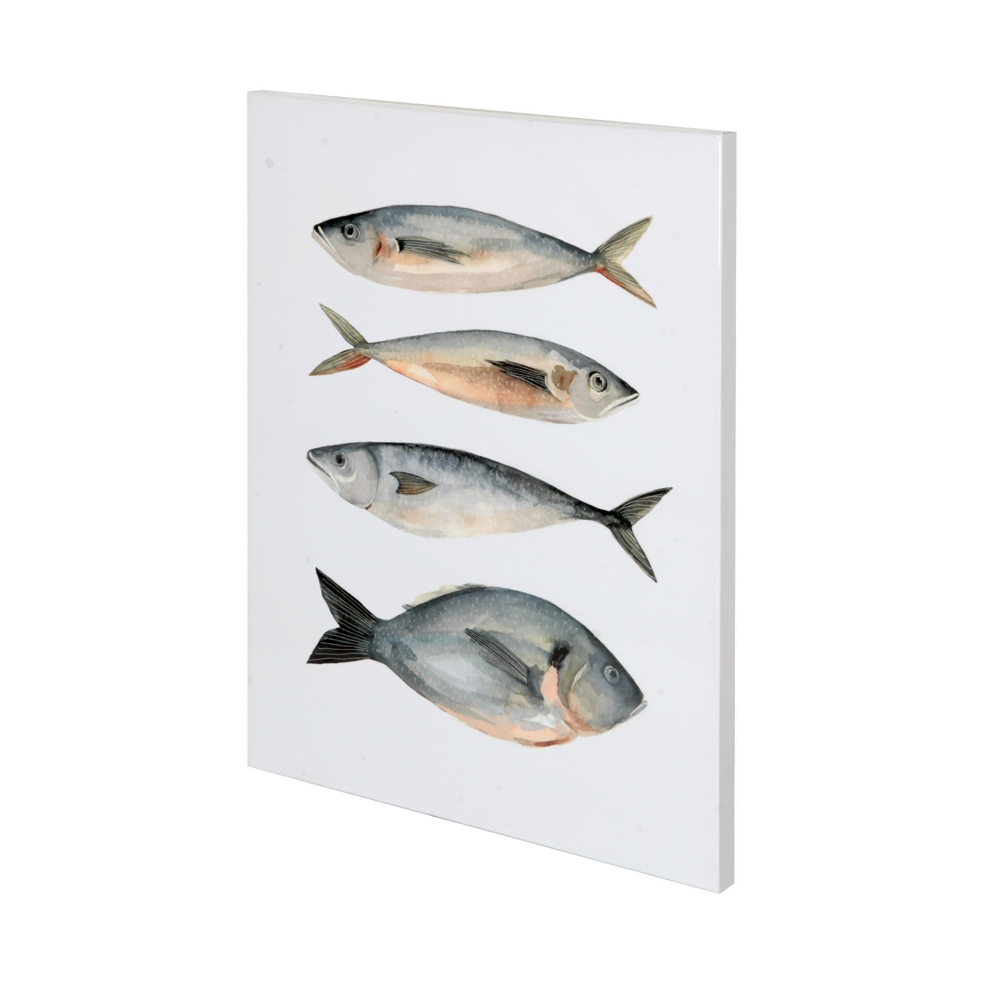 Four Fish I by Emma Scarvey a Hand Embellished Textured Canvas — product photograph