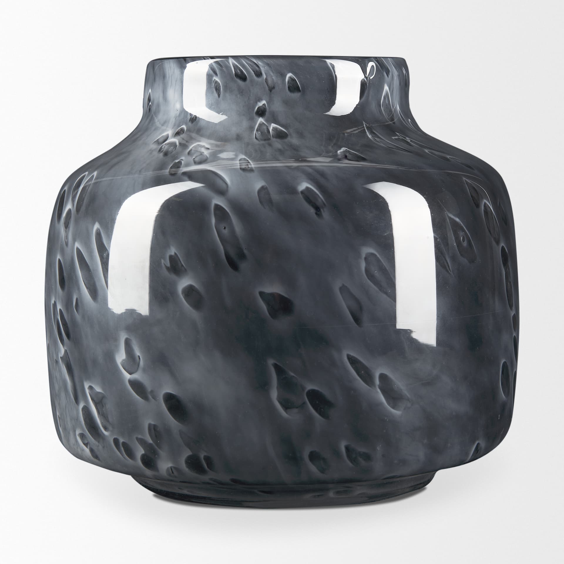 Masai Small Black Mottled Glass Vase — product photograph