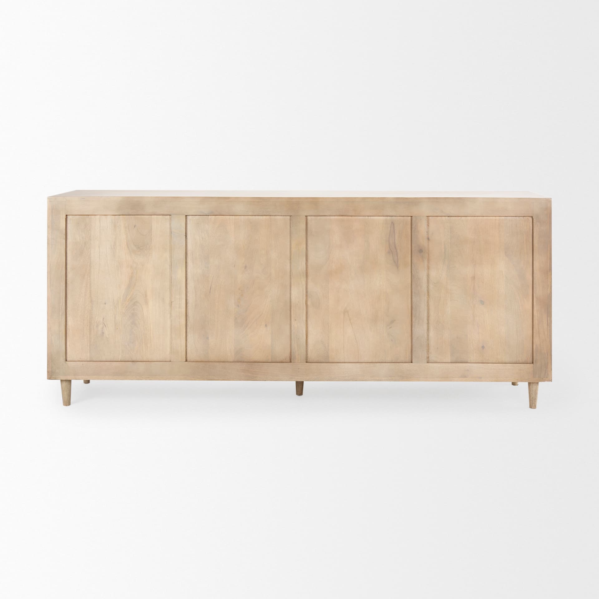 Tucker Light Brown Wood w/ Carved Arch Pattern 4 Door Sideboard — product photograph