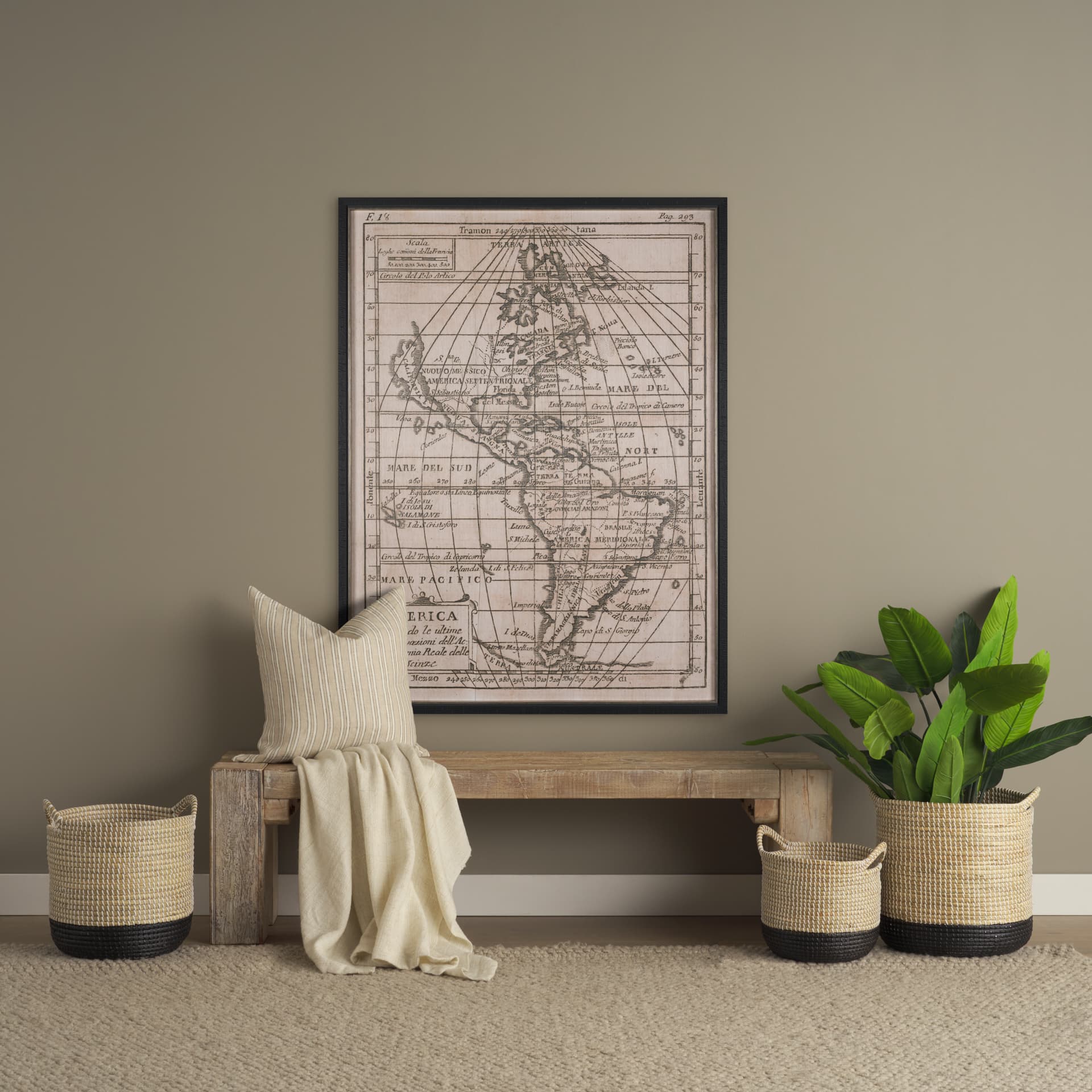 Vintage America by Wild Apple Portfolio a Hand Embellished Framed Art Print — in a styled room