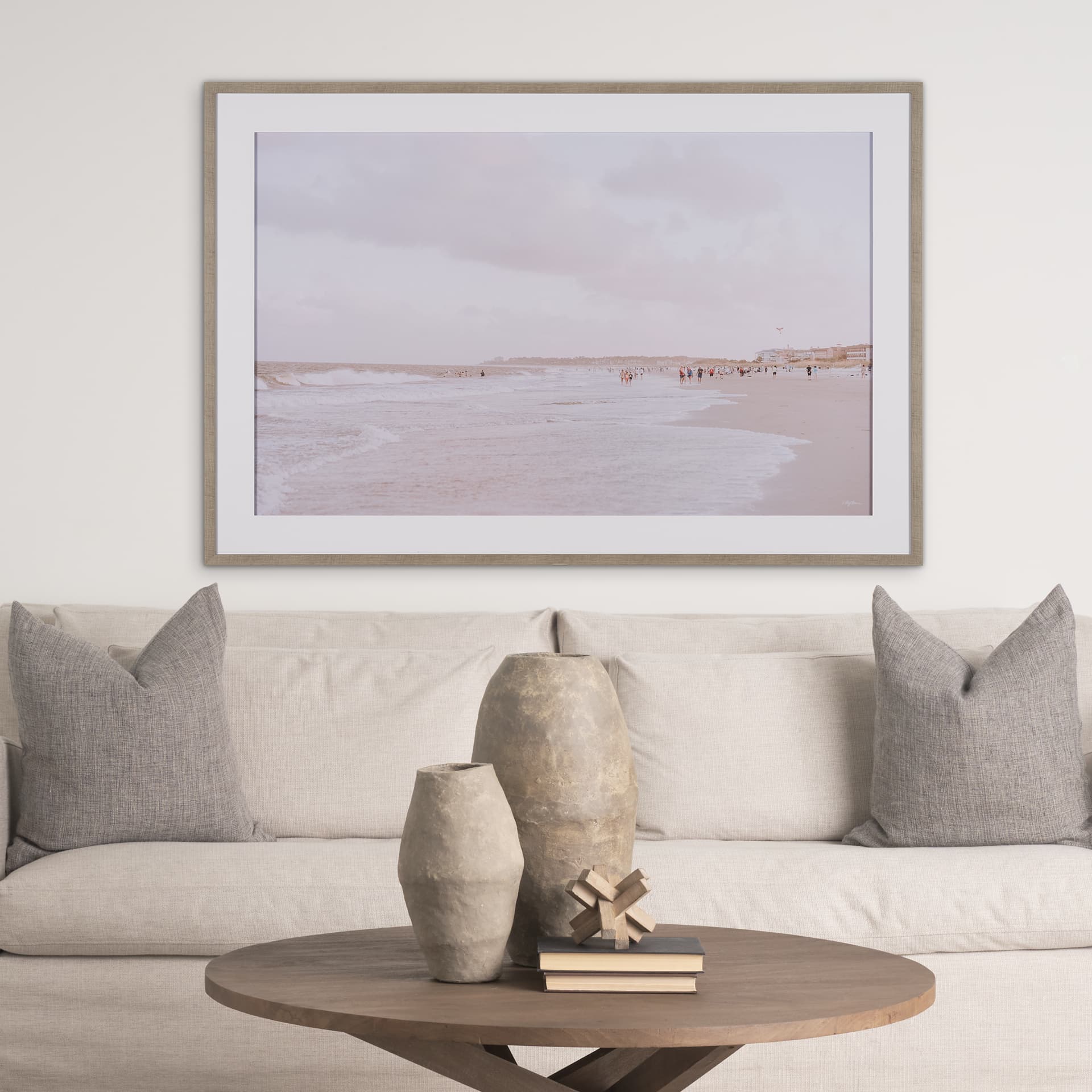 Low Country Coastline by Kelly Frere Framed Art Print Matted under Glass — in a styled room