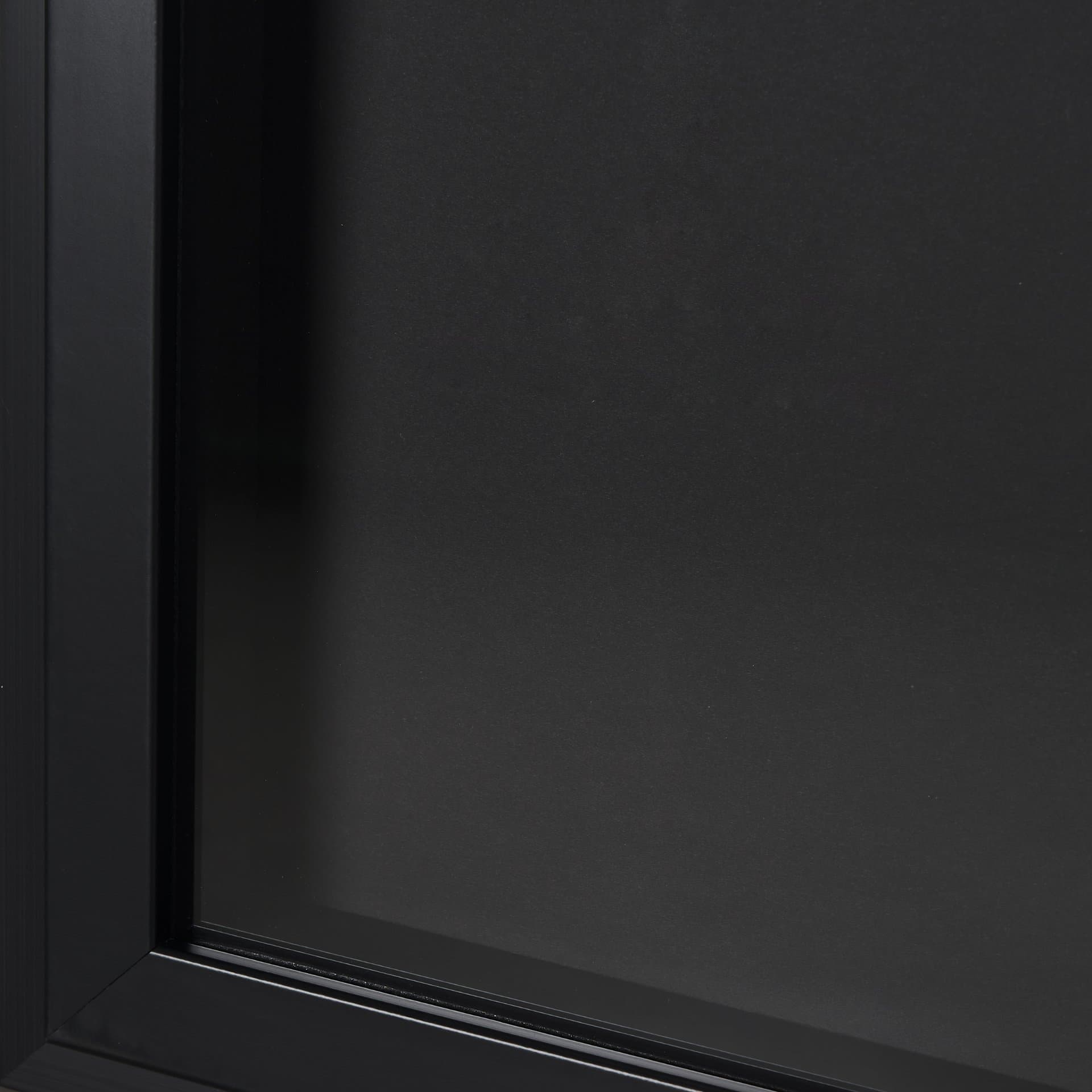 Equal Quadrants Black by Studio M a handmade Original Framed 3D Textured Artwork under Glass — product photograph